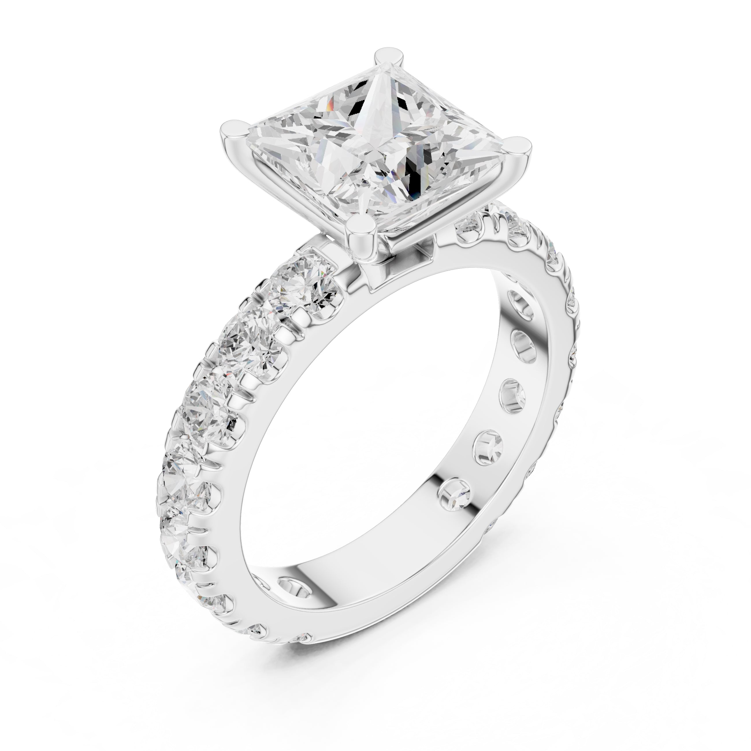 The Majestic Eternity Setting 3ct White Gold Princess