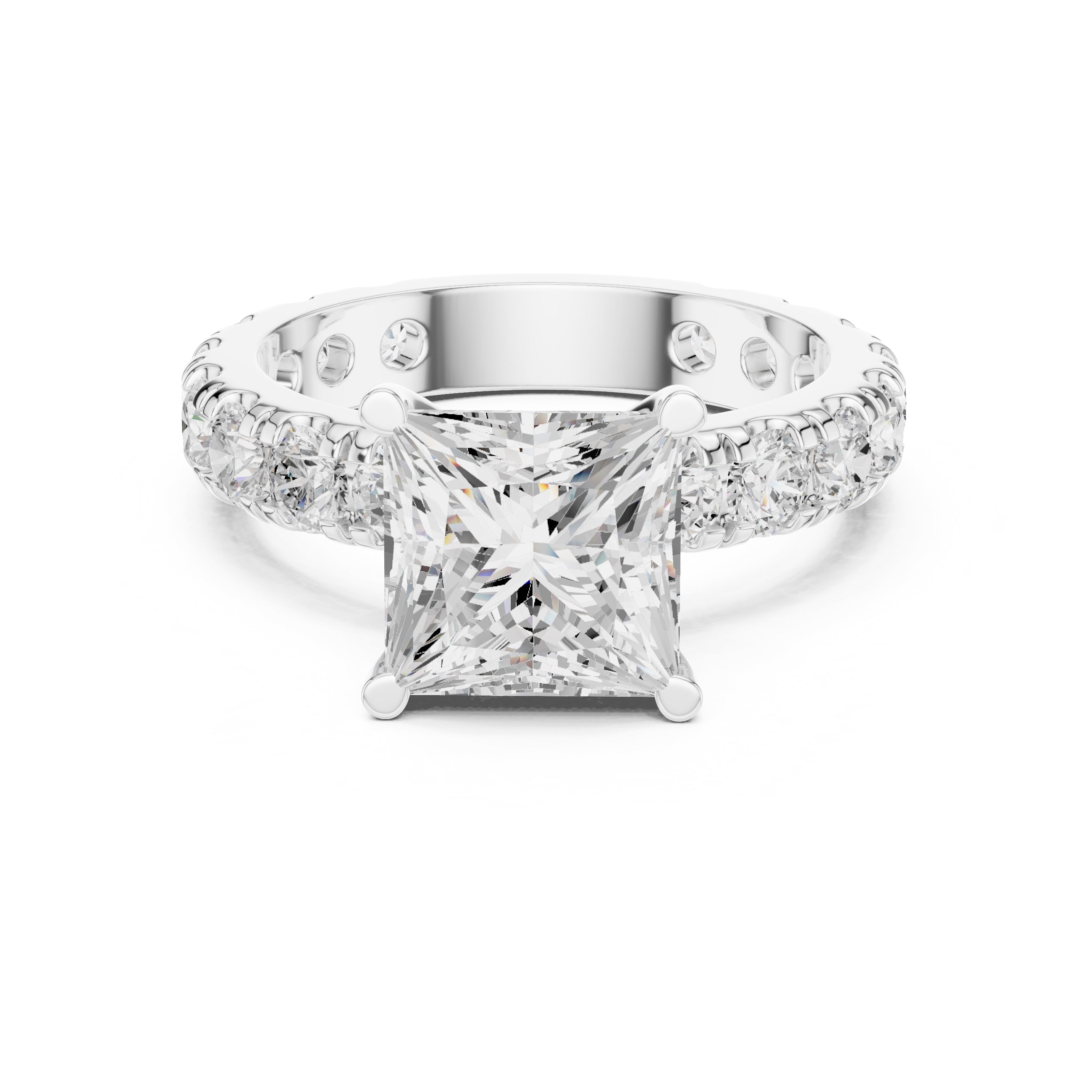 The Majestic Eternity Setting 3ct White Gold Princess