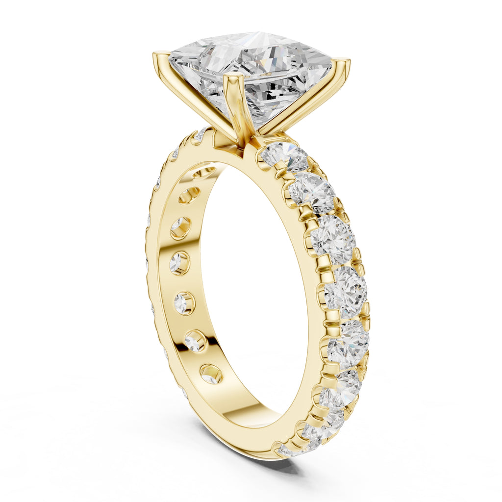 The Majestic Eternity Setting 3ct Yellow Gold Princess