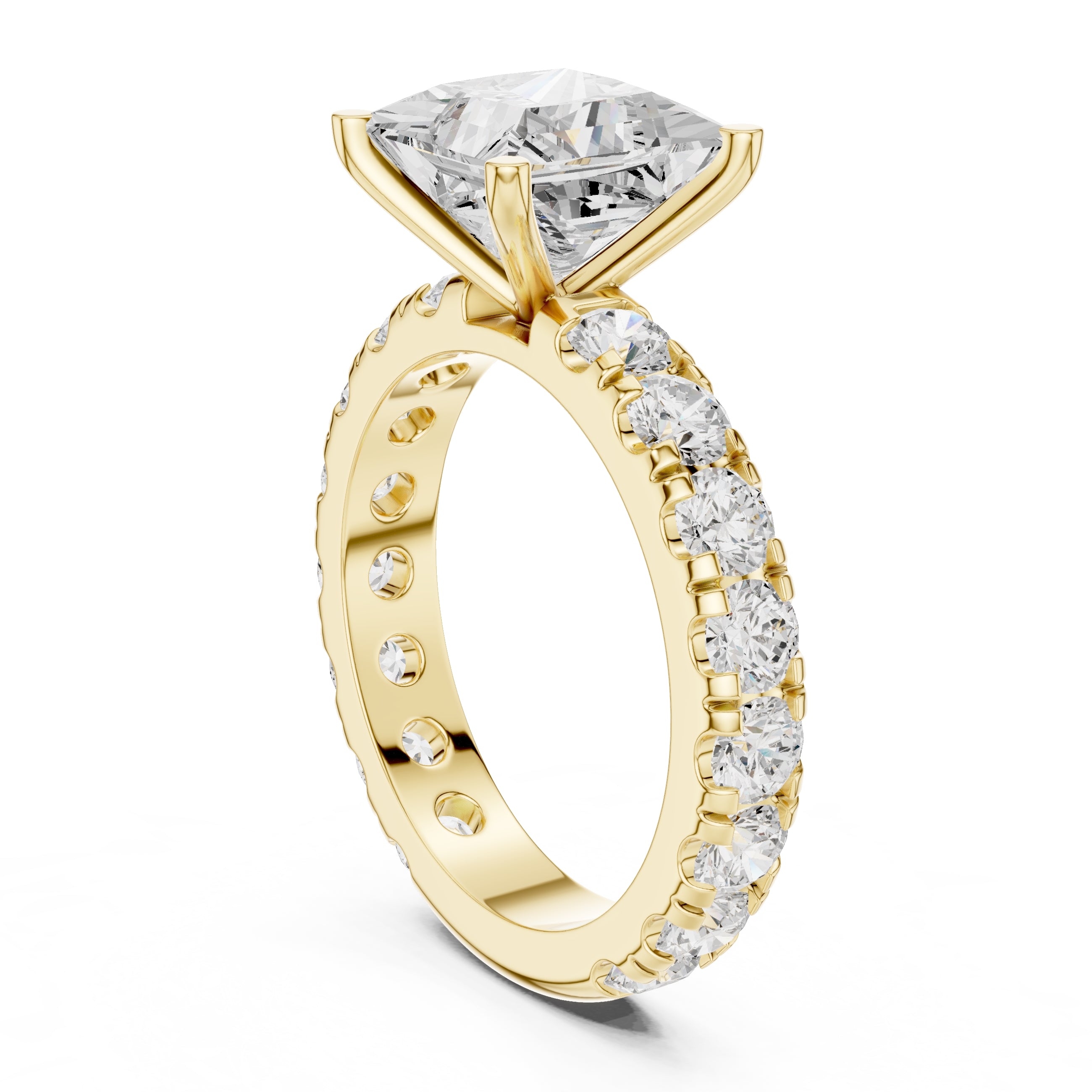 The Majestic Eternity Setting 3ct Yellow Gold Princess