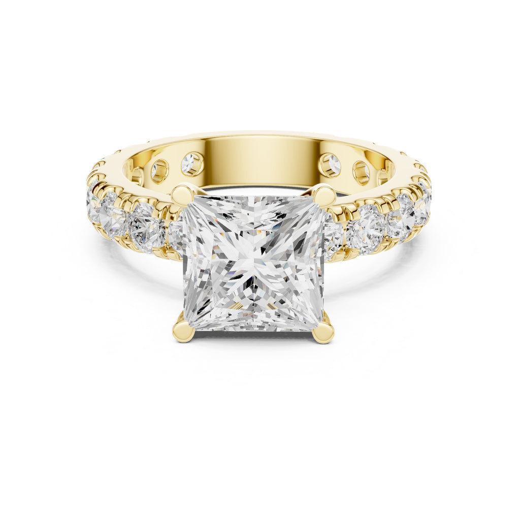 The Majestic Eternity Setting 3ct Yellow Gold Princess