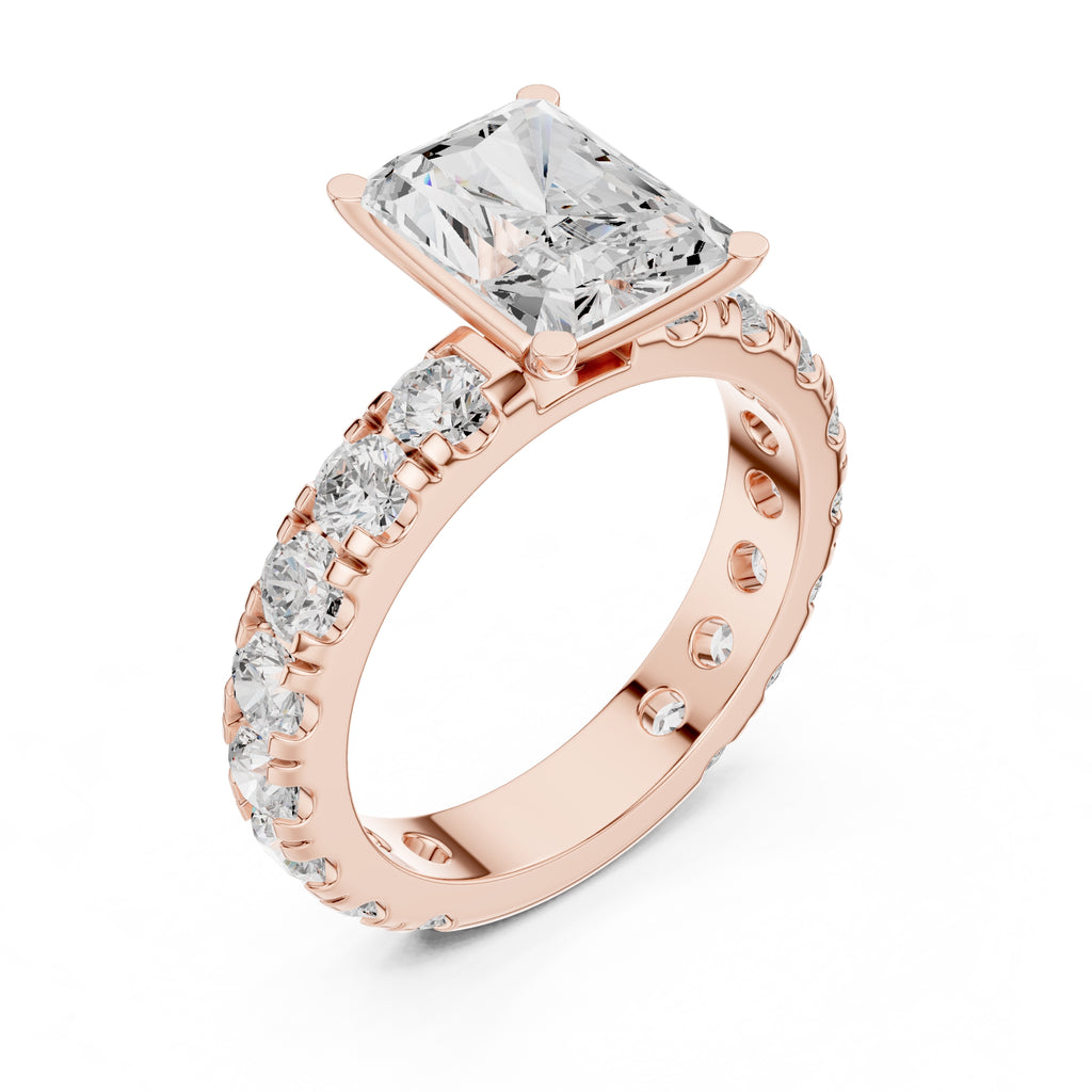 The Majestic Eternity Setting 3ct Rose Gold Radiant
