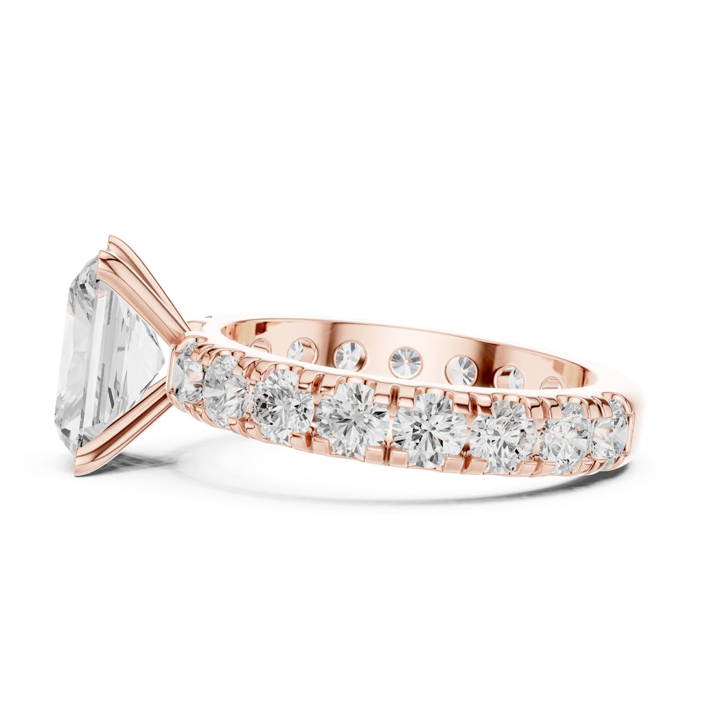 The Majestic Eternity Setting 3ct Rose Gold Radiant
