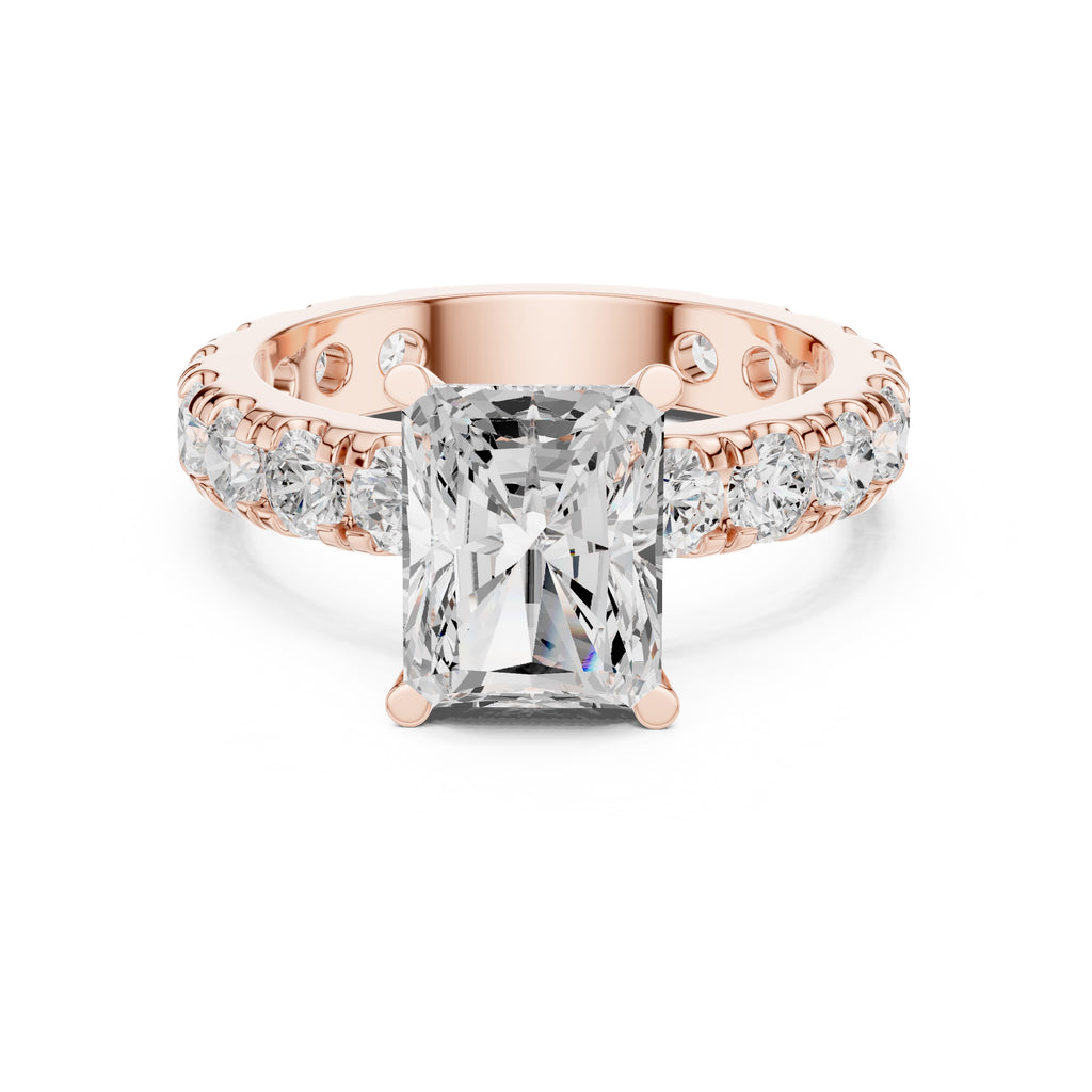 The Majestic Eternity Setting 3ct Rose Gold Radiant