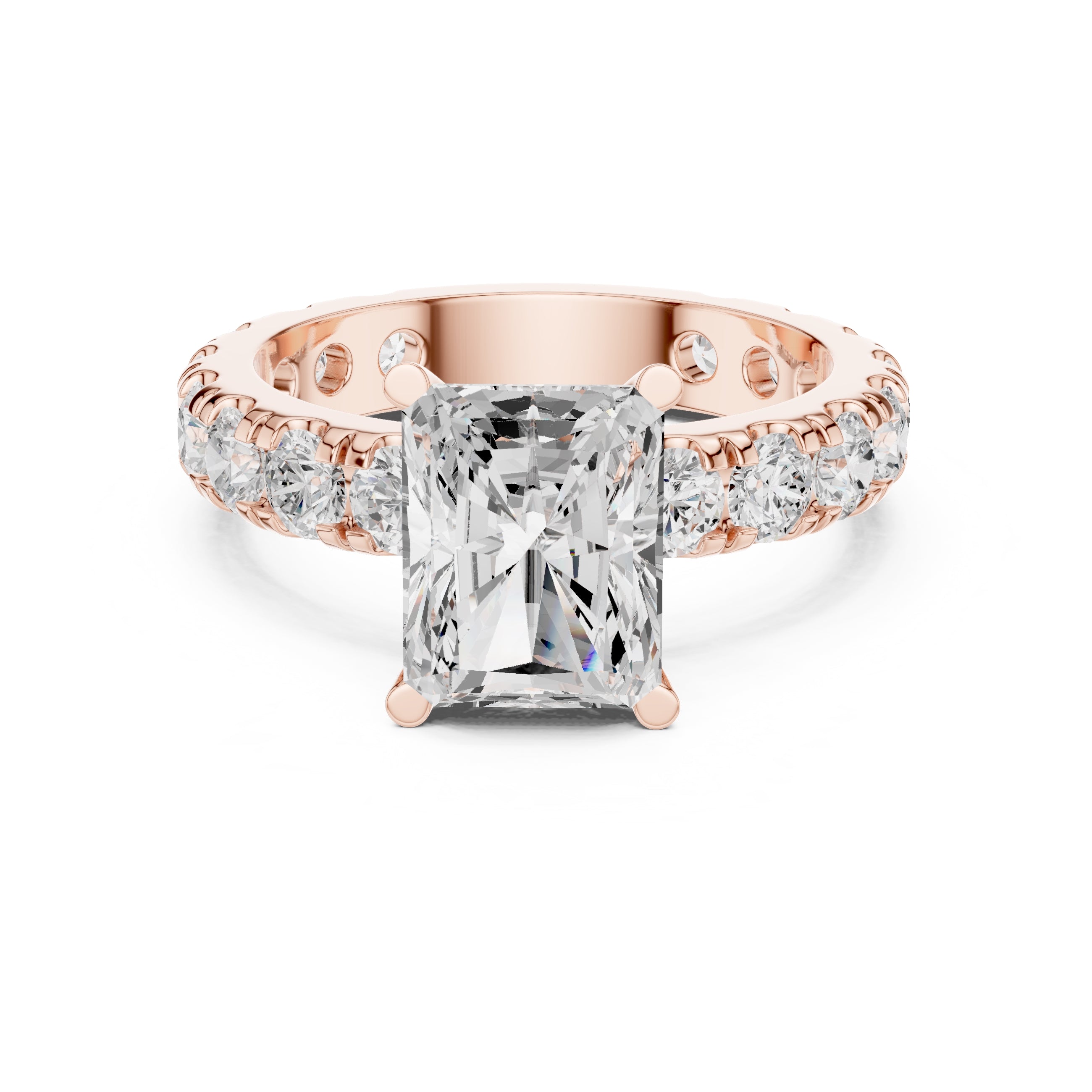 The Majestic Eternity Setting 3ct Rose Gold Radiant