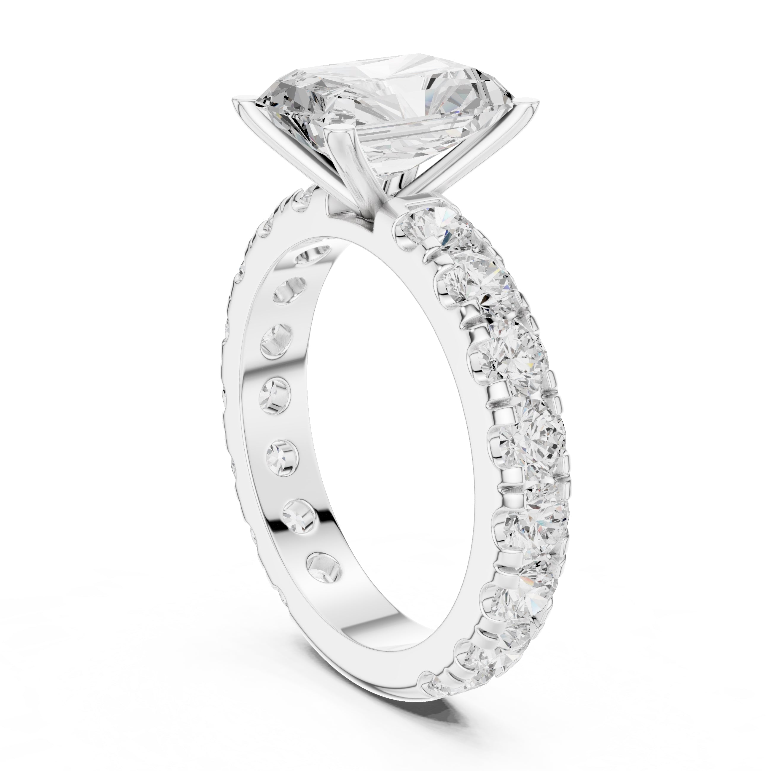 The Majestic Eternity Setting 3ct White Gold Radiant