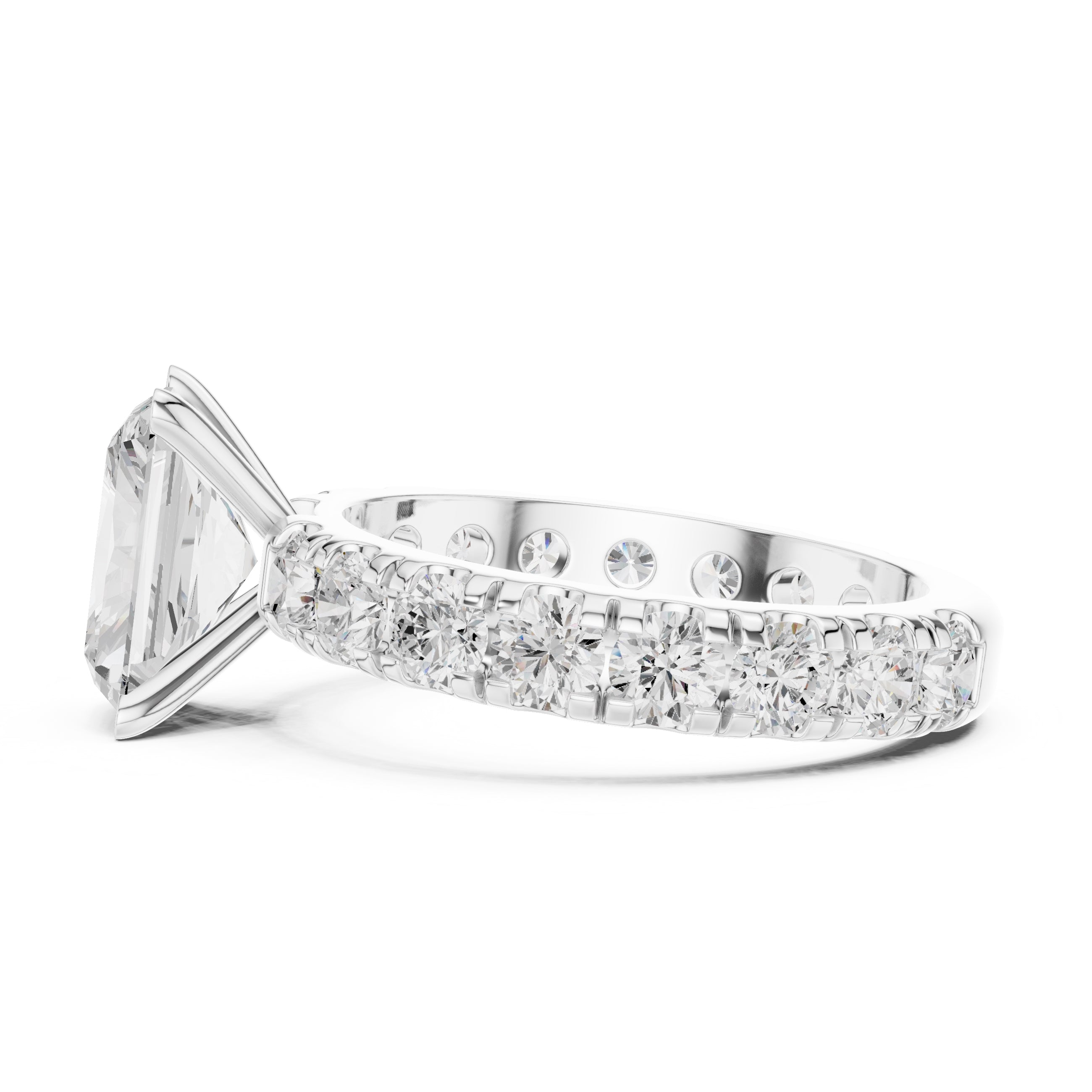 The Majestic Eternity Setting 3ct White Gold Radiant