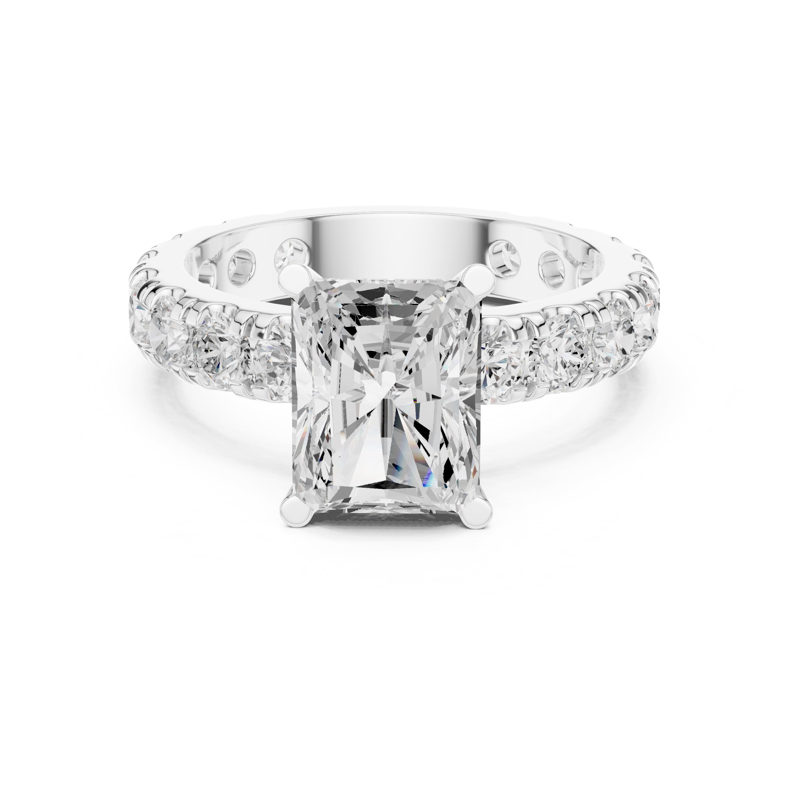 The Majestic Eternity Setting 3ct White Gold Radiant