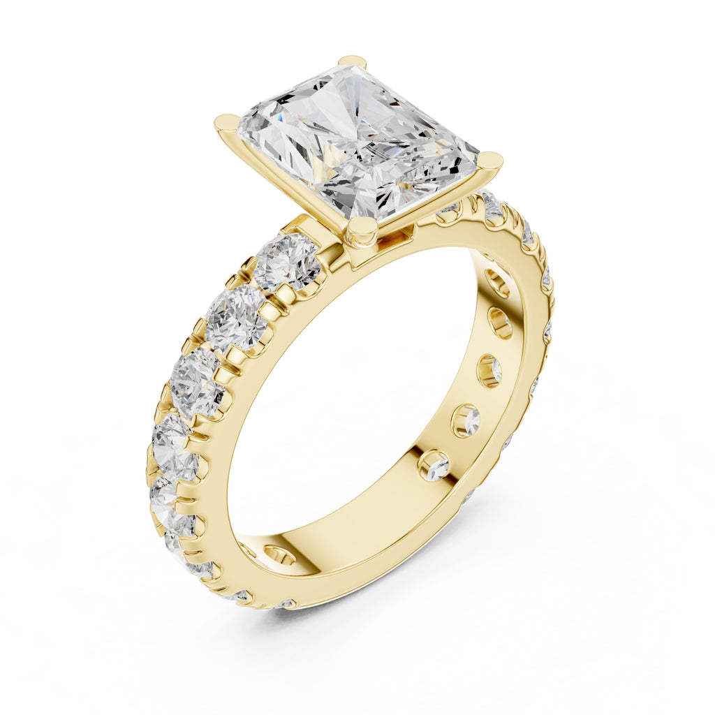 The Majestic Eternity Setting 3ct Yellow Gold Radiant