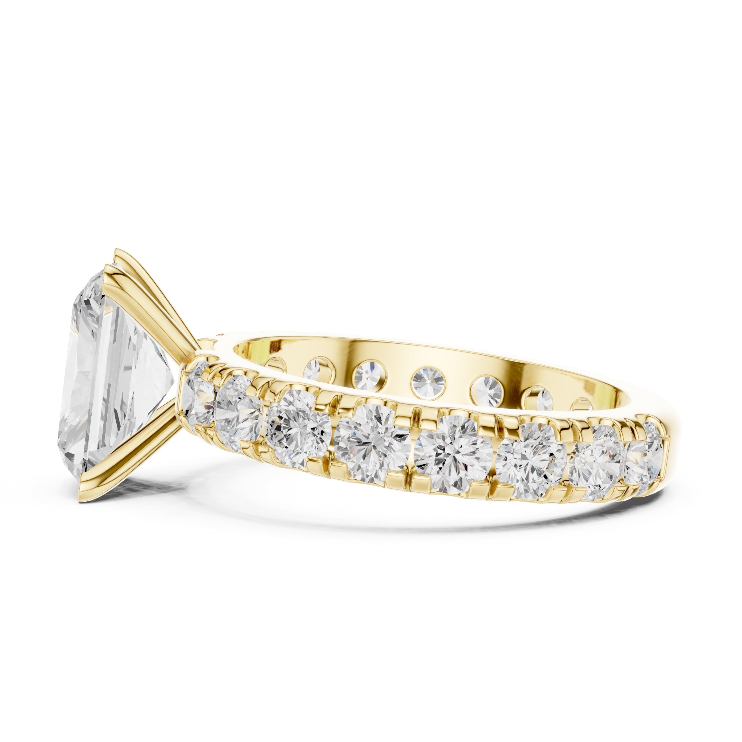 The Majestic Eternity Setting 3ct Yellow Gold Radiant