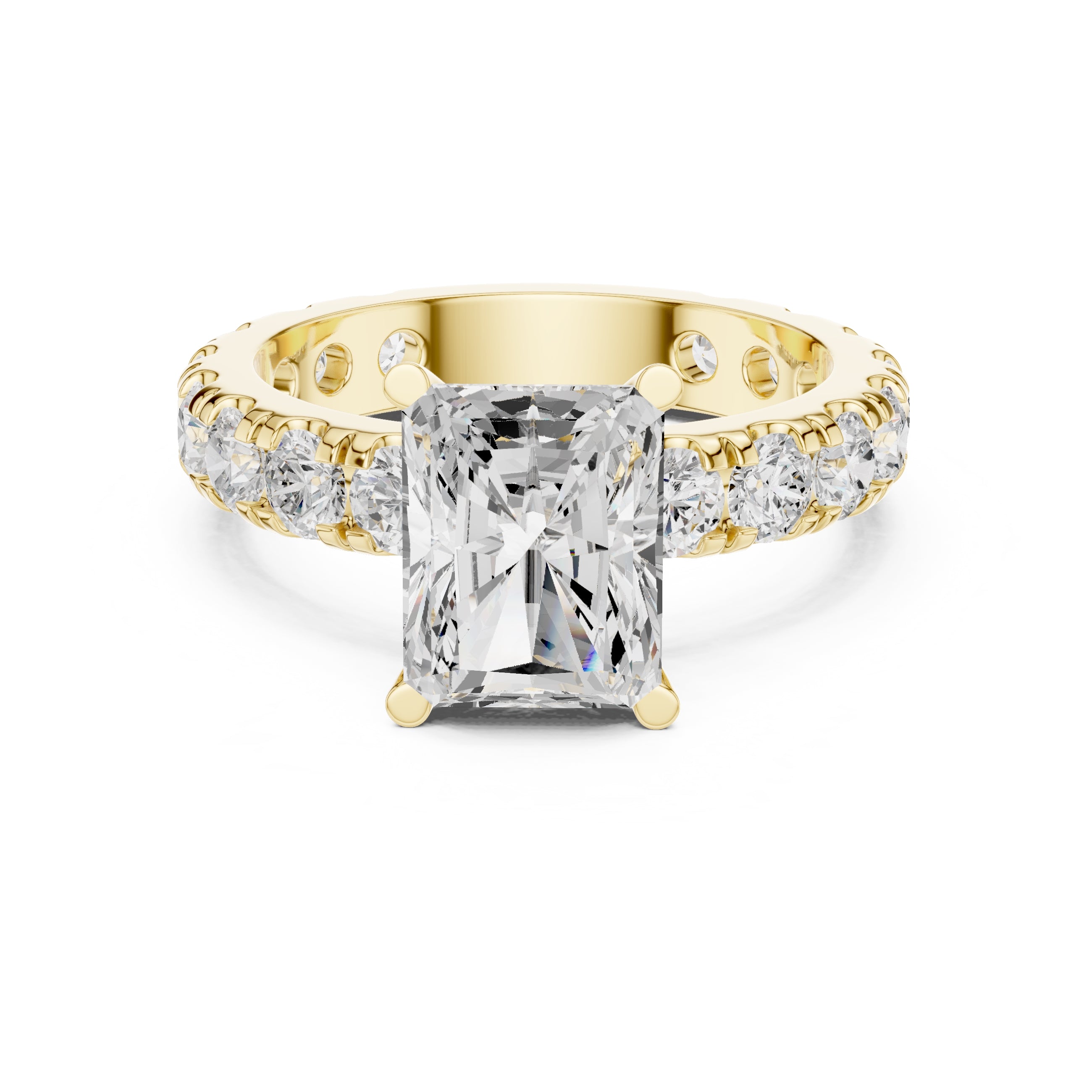 The Majestic Eternity Setting 3ct Yellow Gold Radiant