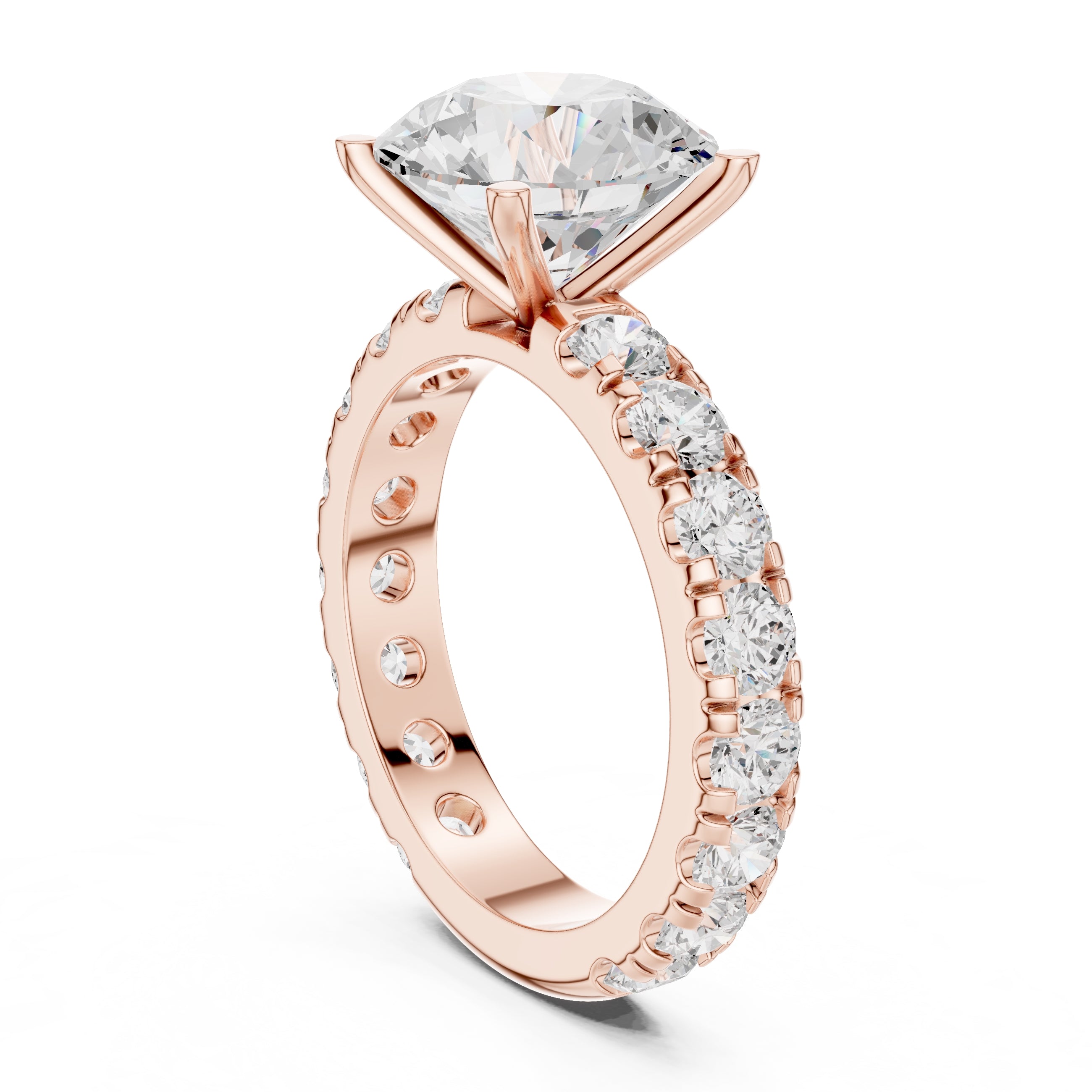 The Majestic Eternity Setting 3ct Rose Gold Round