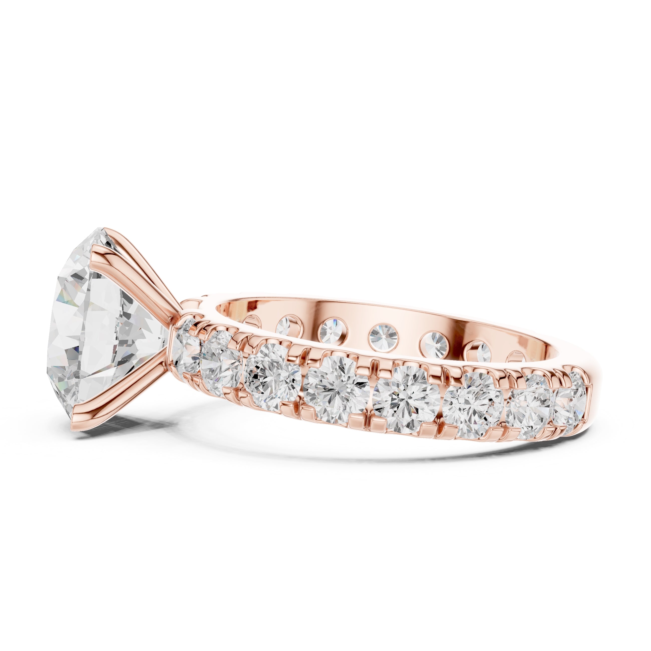 The Majestic Eternity Setting 3ct Rose Gold Round