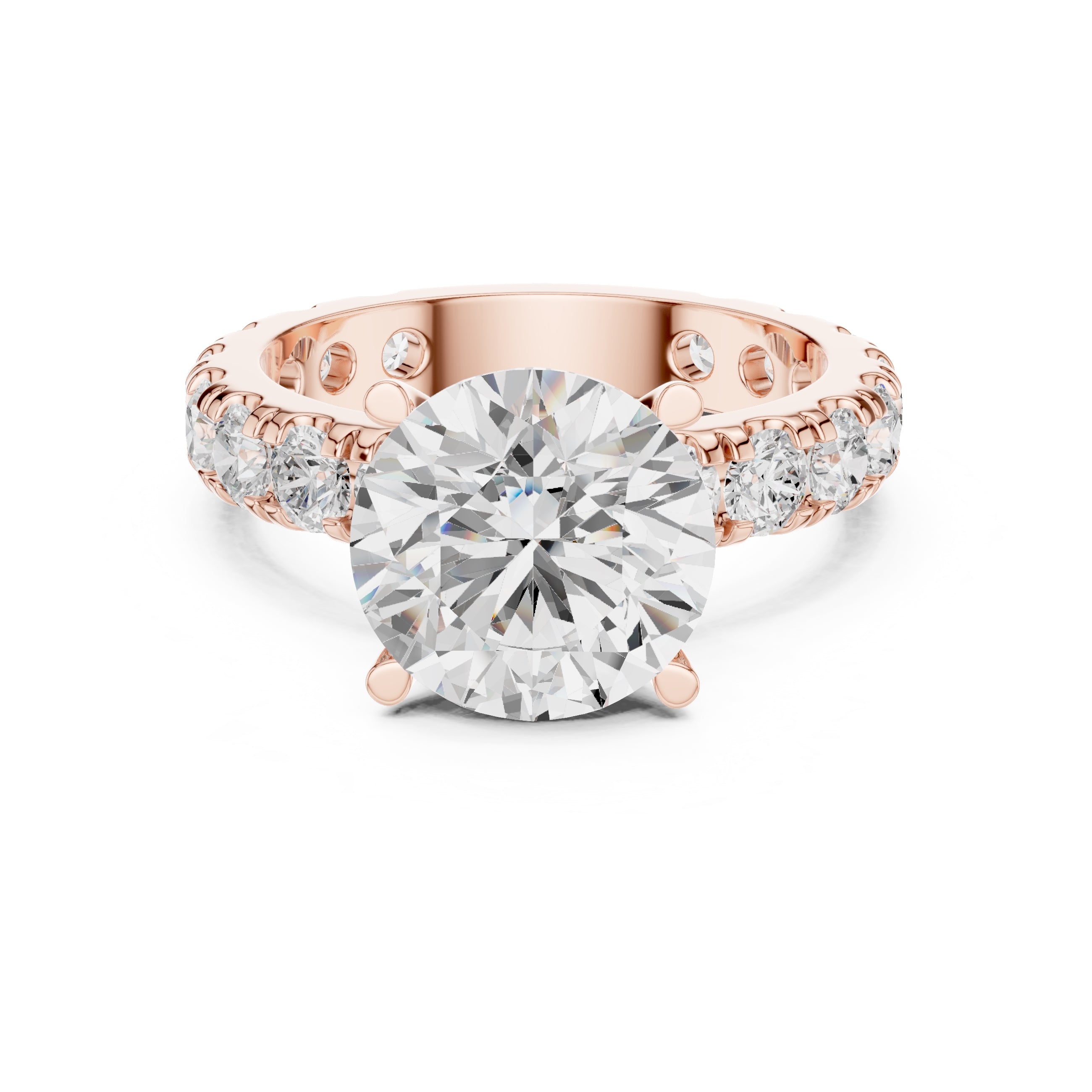 The Majestic Eternity Setting 3ct Rose Gold Round