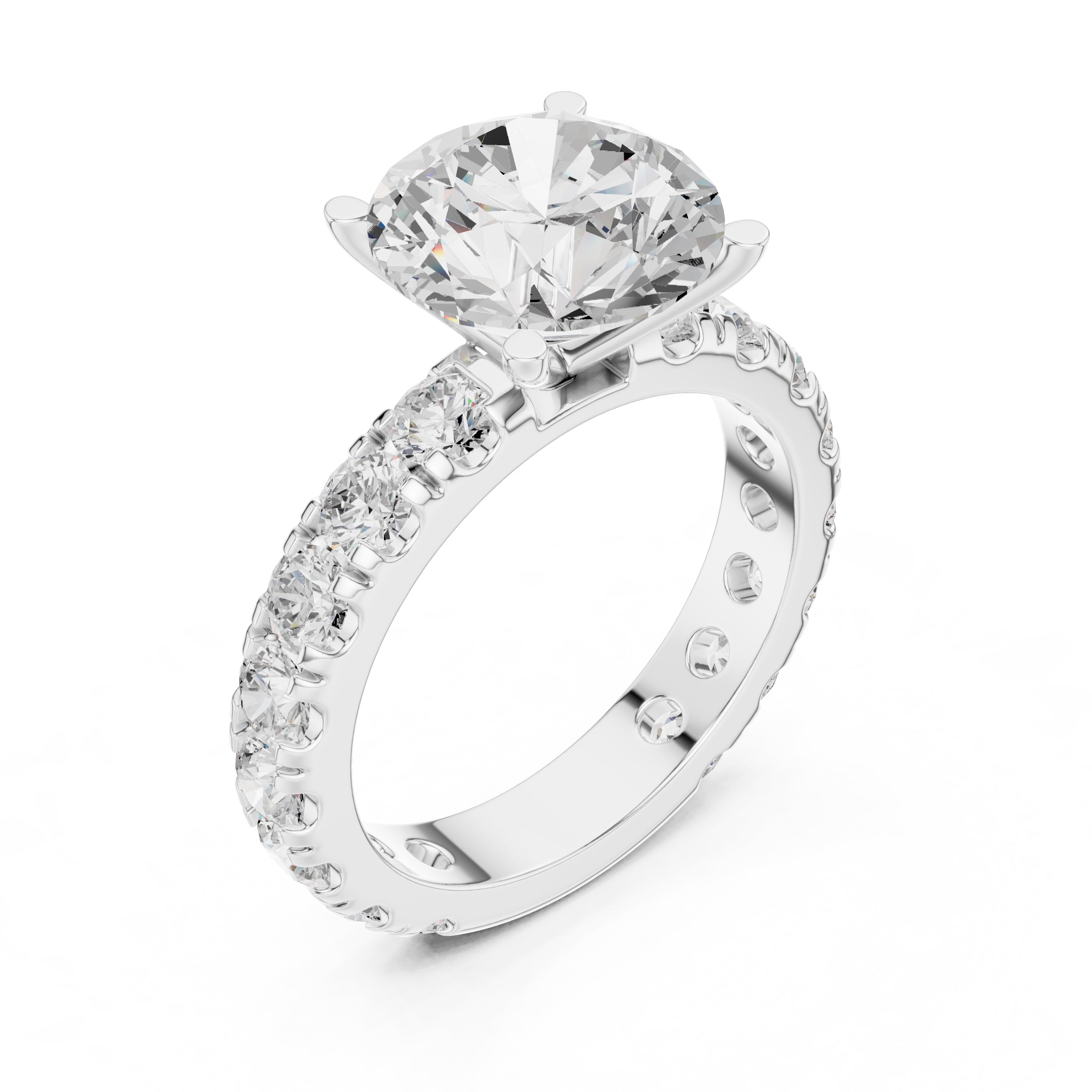 The Majestic Eternity Setting 3ct White Gold Round