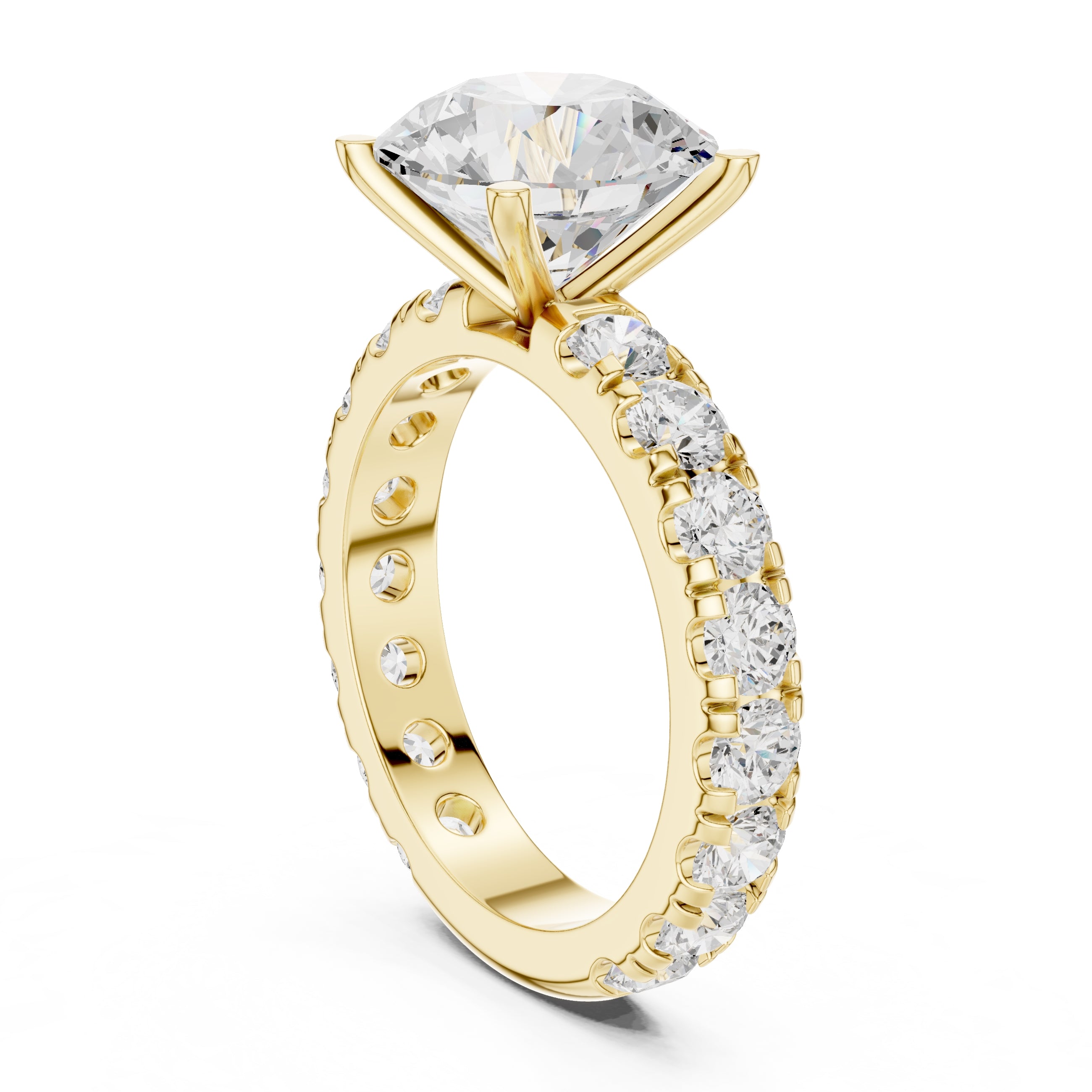 The Majestic Eternity Setting 3ct Yellow Gold Round