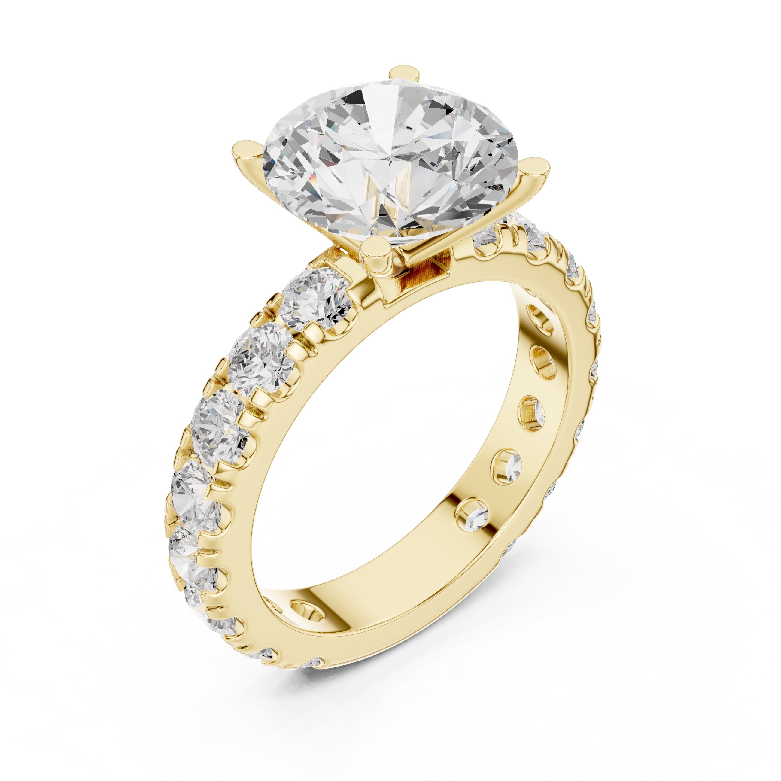 The Majestic Eternity Setting 3ct Yellow Gold Round