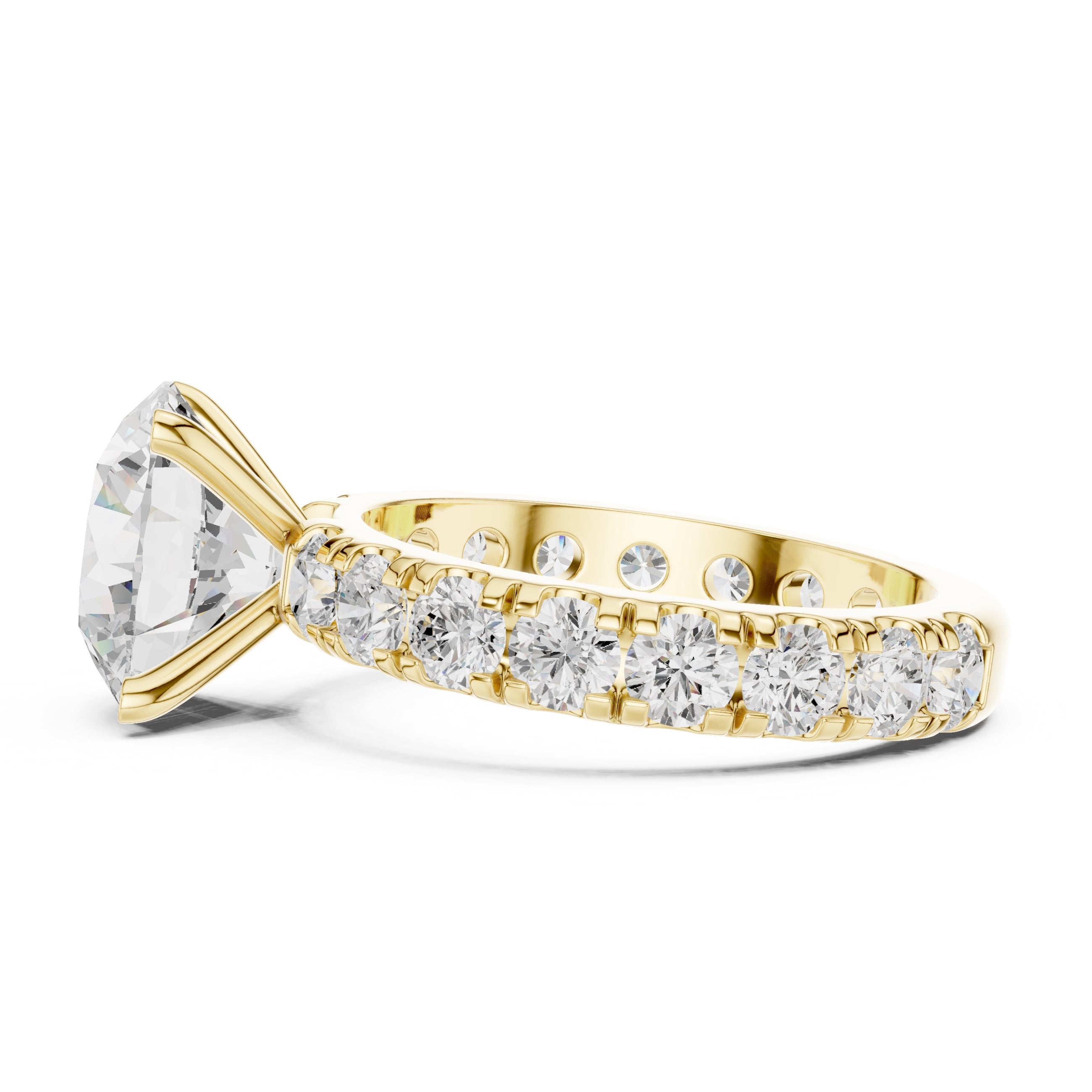 The Majestic Eternity Setting 3ct Yellow Gold Round