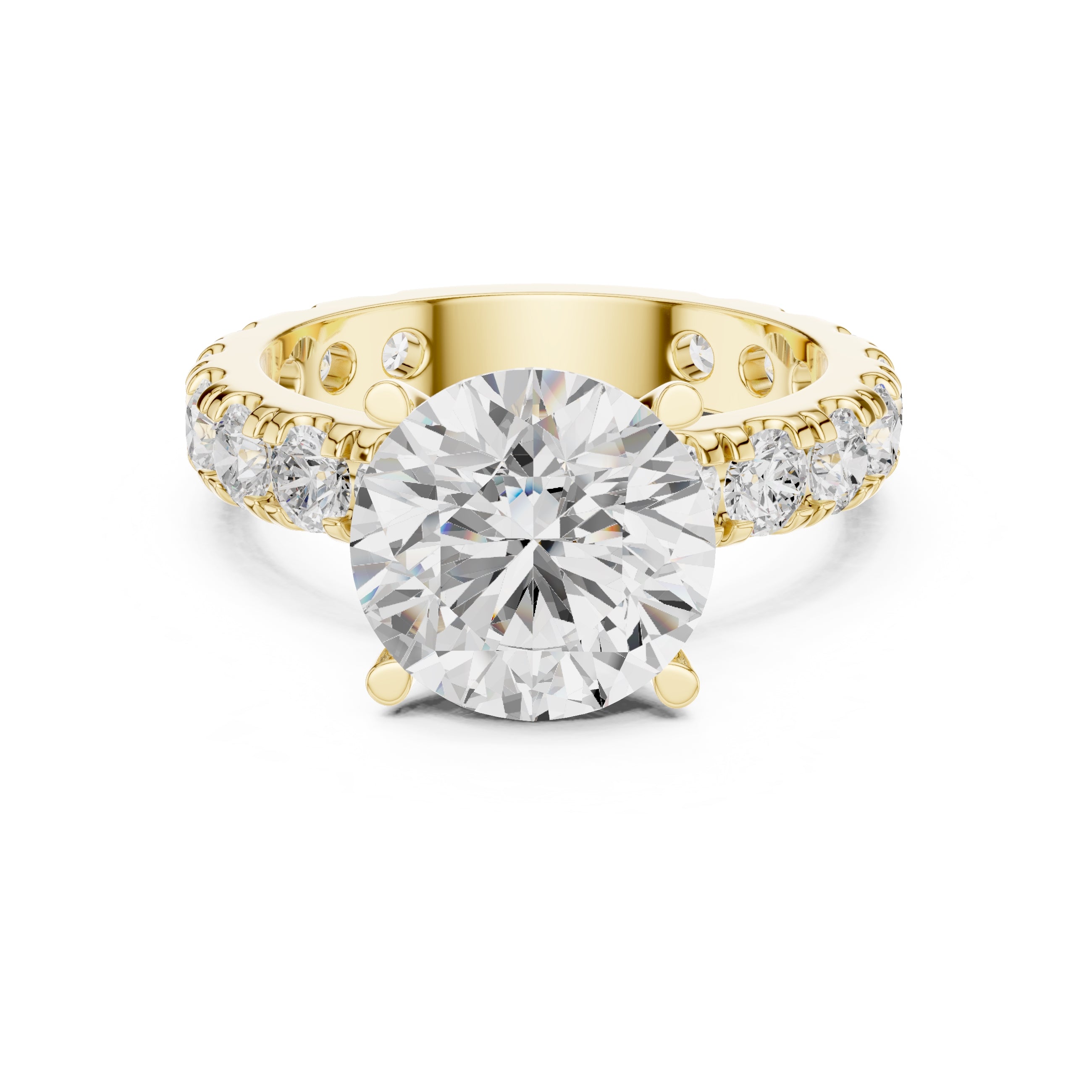 The Majestic Eternity Setting 3ct Yellow Gold Round