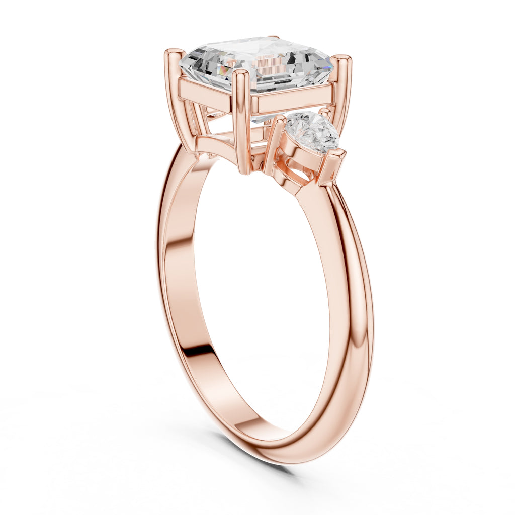 The Lumina Trilogy 3ct Rose Gold Asscher