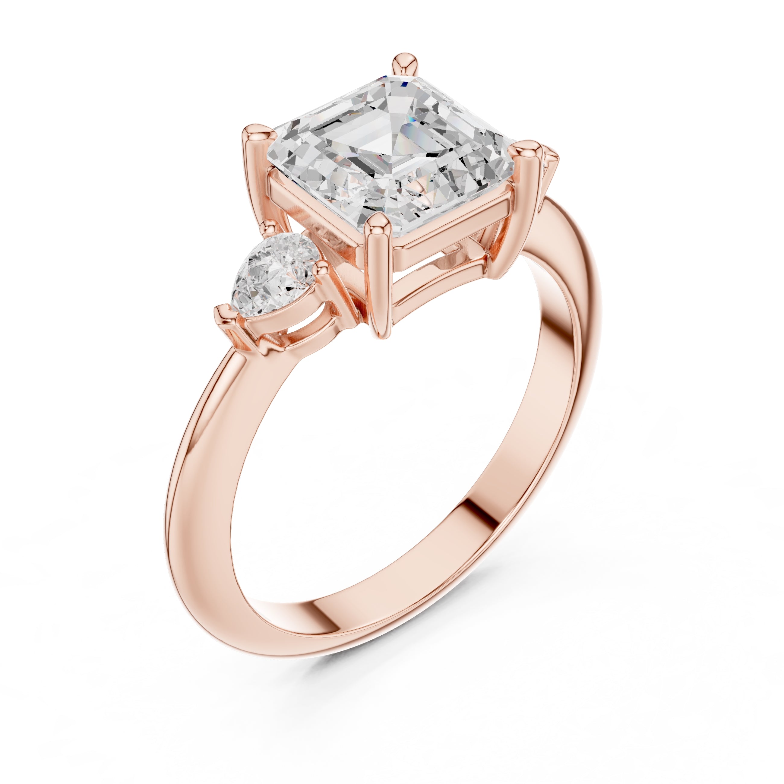 The Lumina Trilogy 3ct Rose Gold Asscher