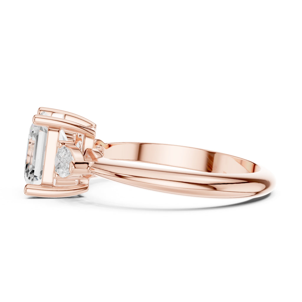 The Lumina Trilogy 3ct Rose Gold Asscher