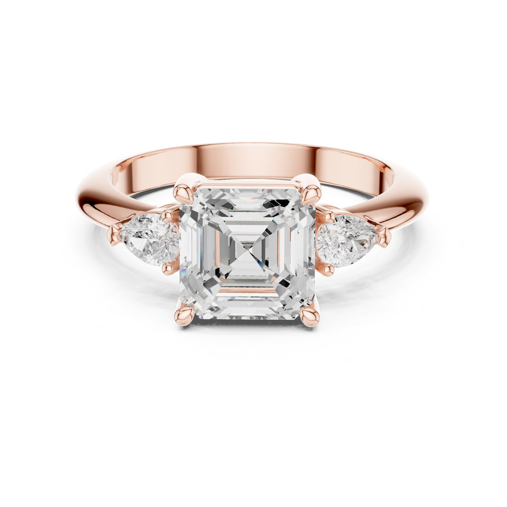 The Lumina Trilogy 3ct Rose Gold Asscher