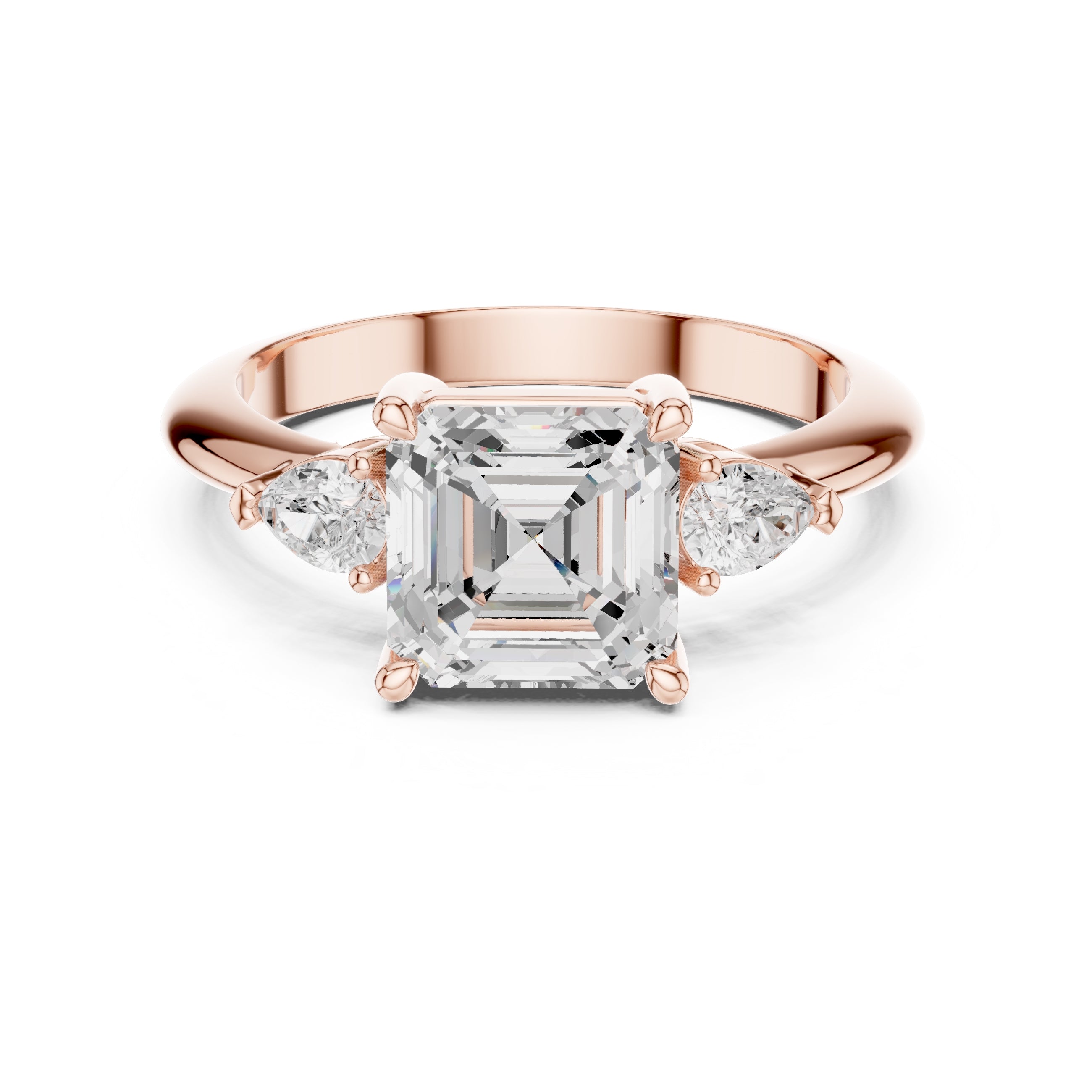 The Lumina Trilogy 3ct Rose Gold Asscher