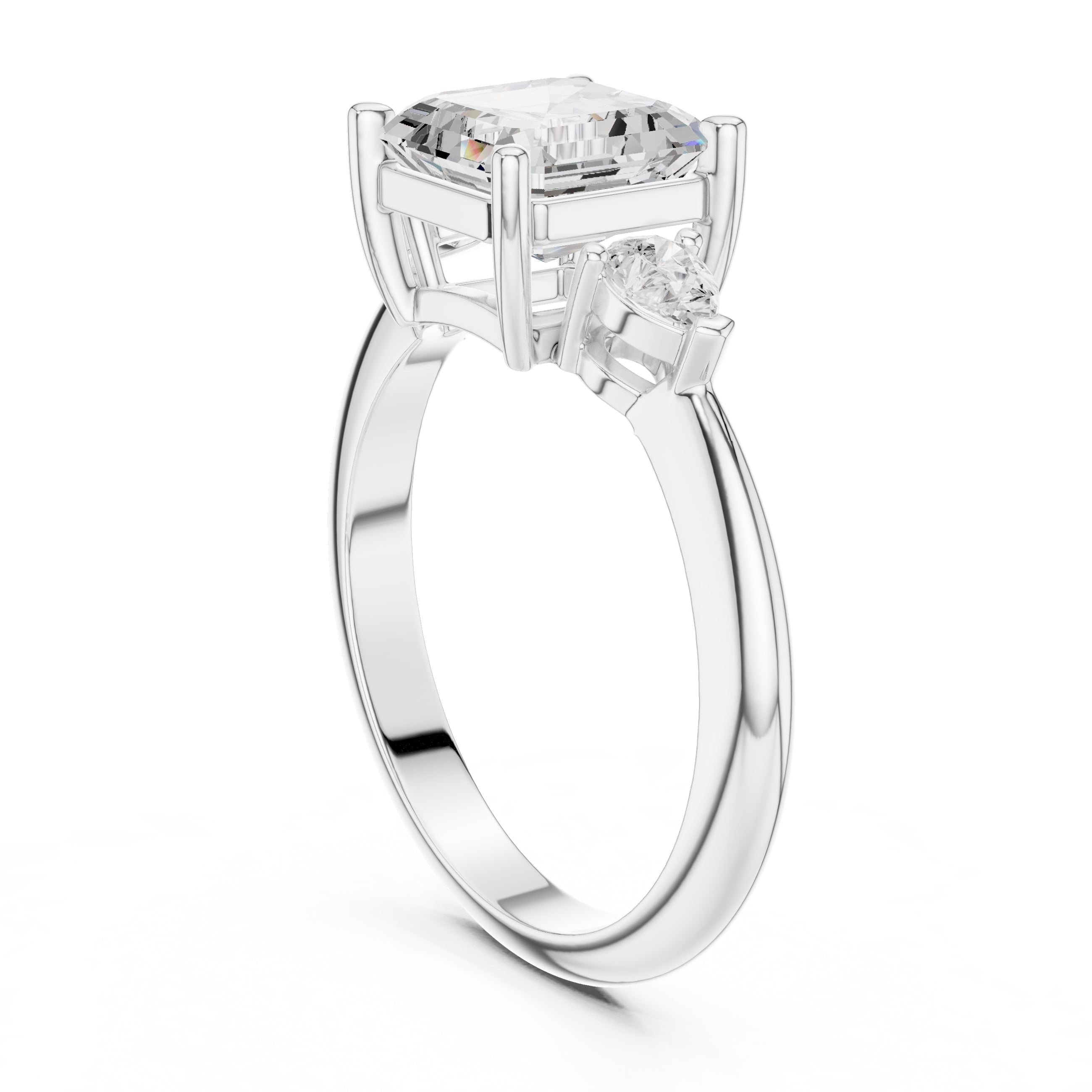 The Lumina Trilogy 3ct White Gold Asscher