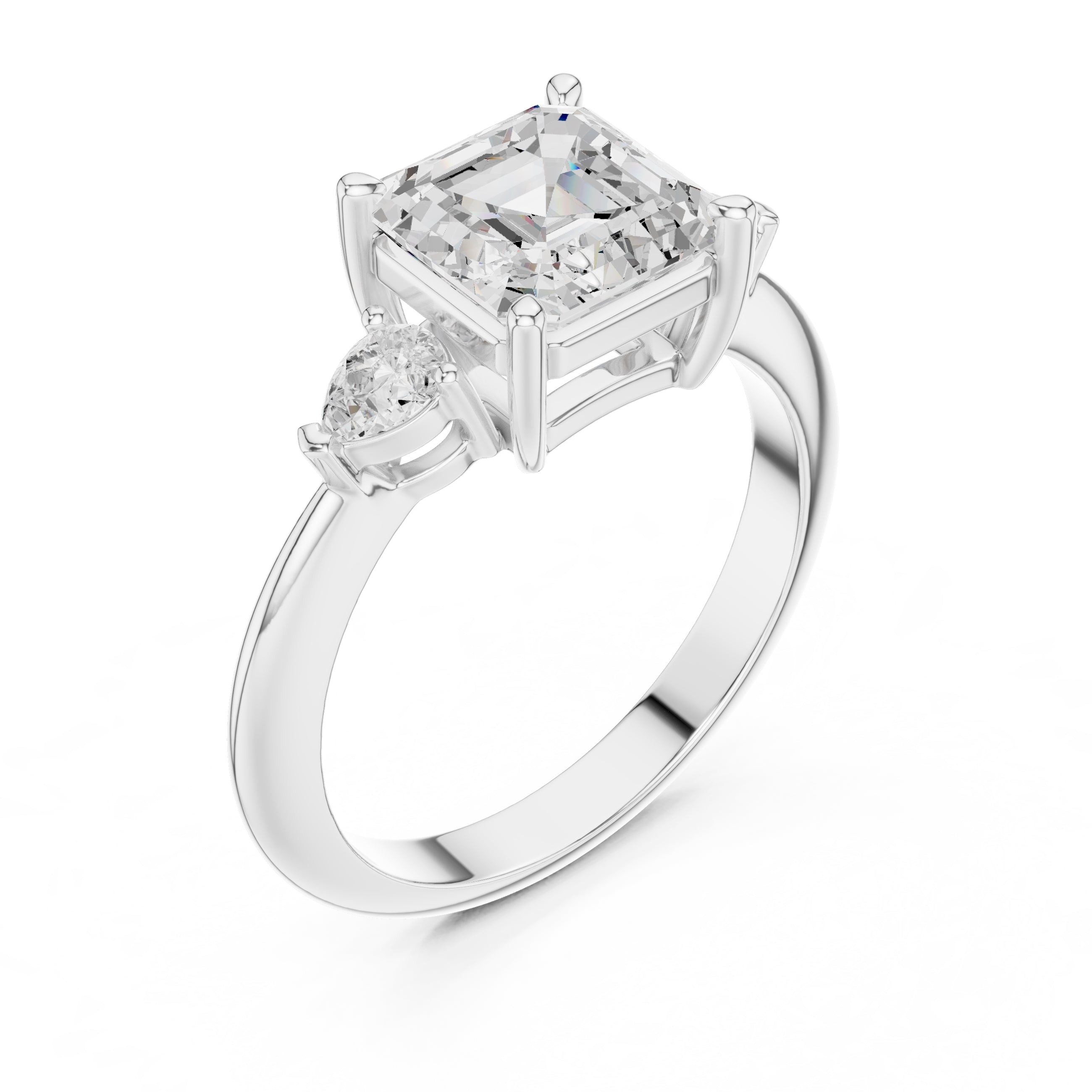 The Lumina Trilogy 3ct White Gold Asscher