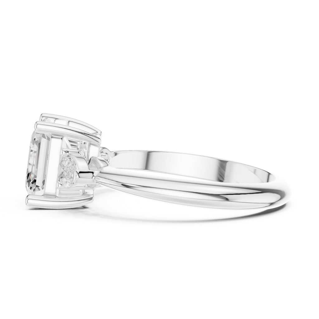 The Lumina Trilogy 3ct White Gold Asscher