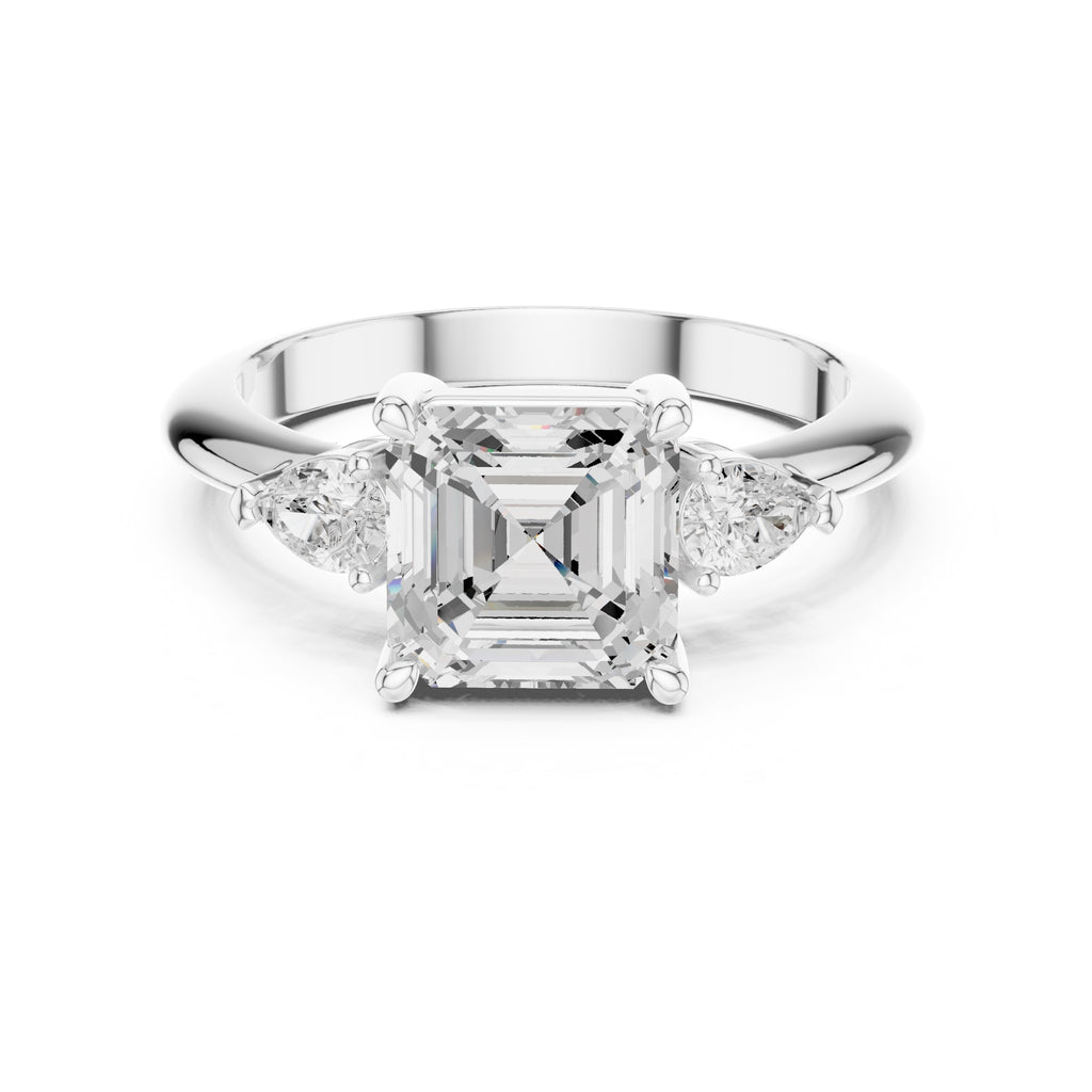 The Lumina Trilogy 3ct White Gold Asscher