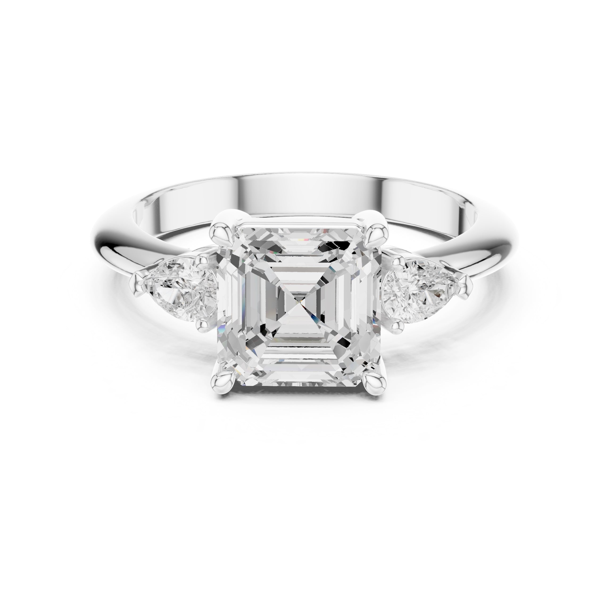 The Lumina Trilogy 3ct White Gold Asscher