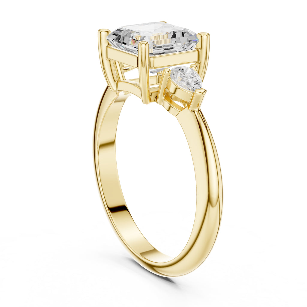 The Lumina Trilogy 3ct Yellow Gold Asscher