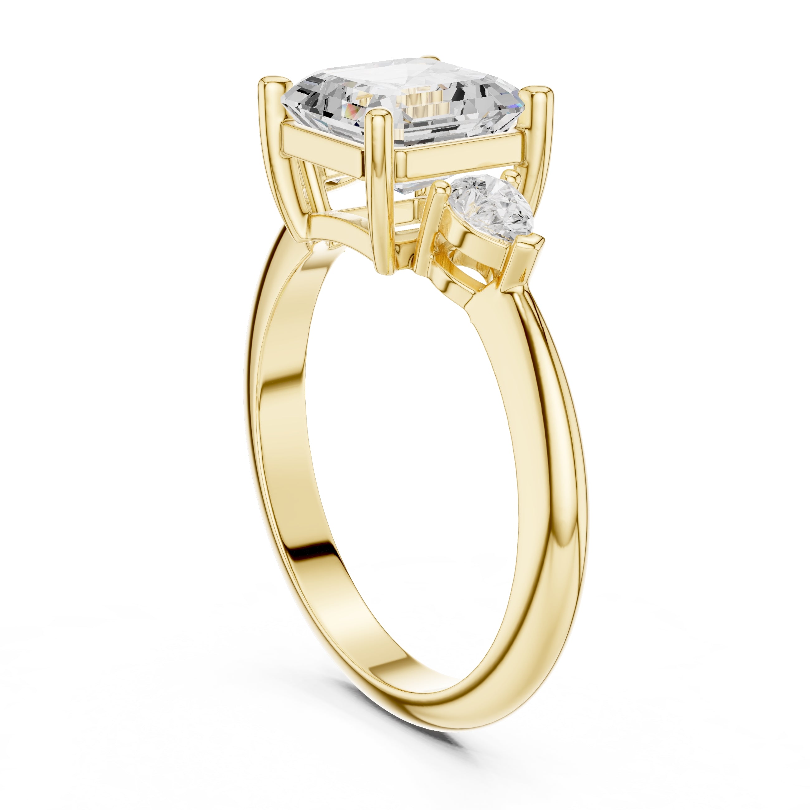 The Lumina Trilogy 3ct Yellow Gold Asscher