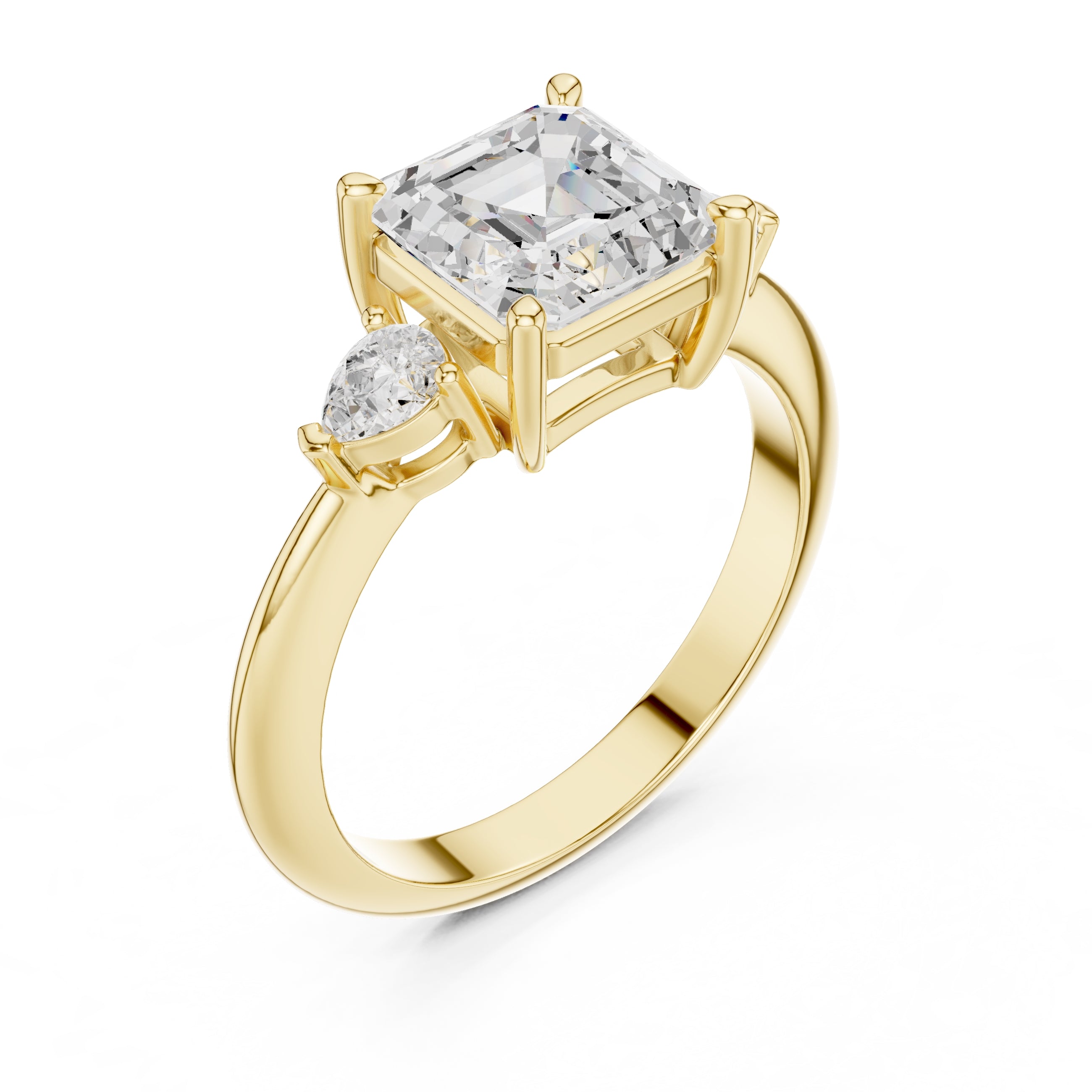 The Lumina Trilogy 3ct Yellow Gold Asscher