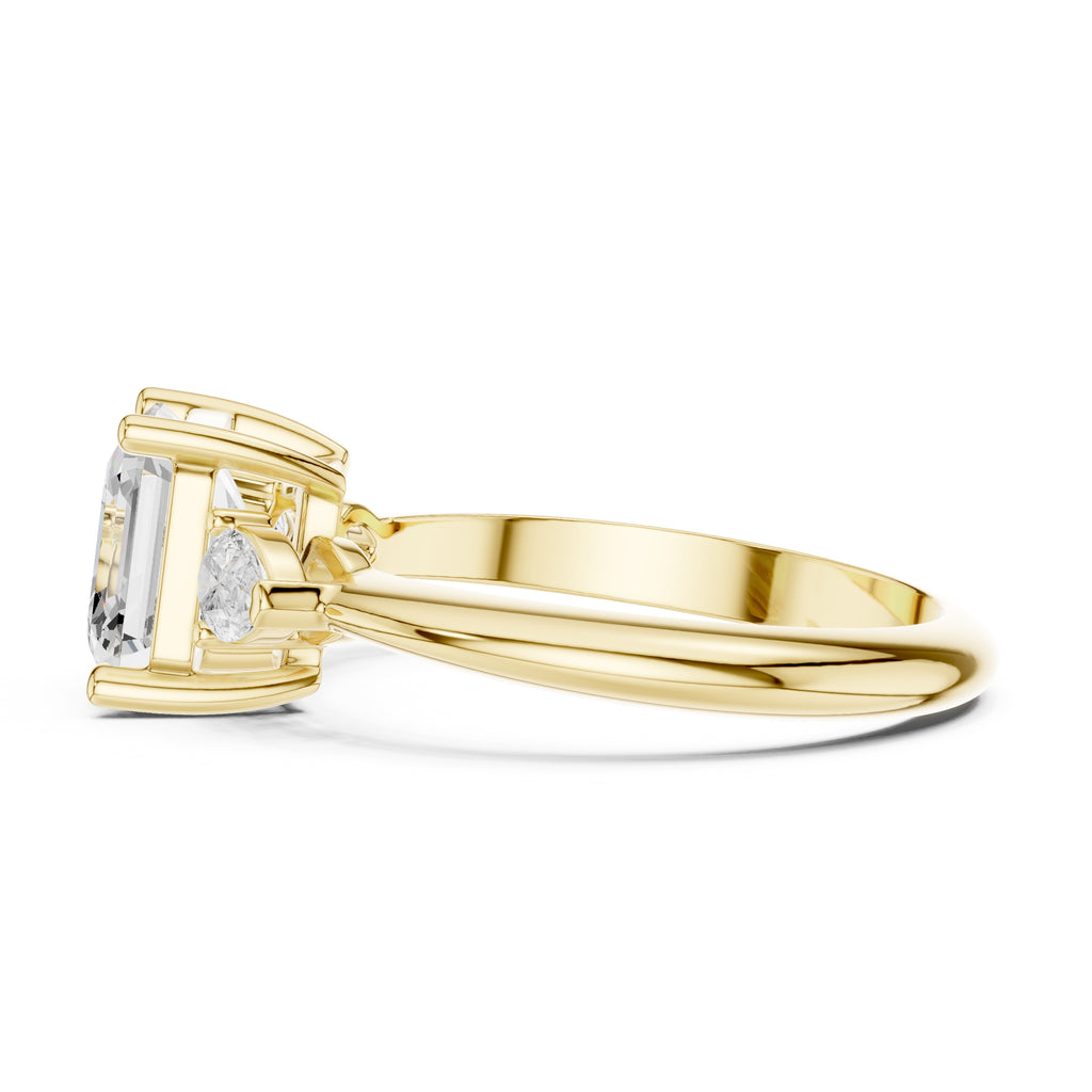 The Lumina Trilogy 3ct Yellow Gold Asscher
