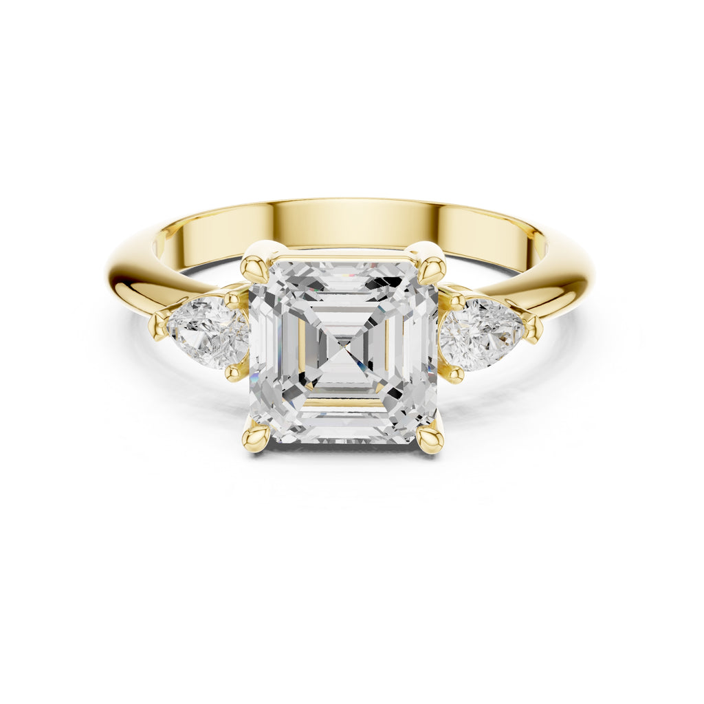 The Lumina Trilogy 3ct Yellow Gold Asscher