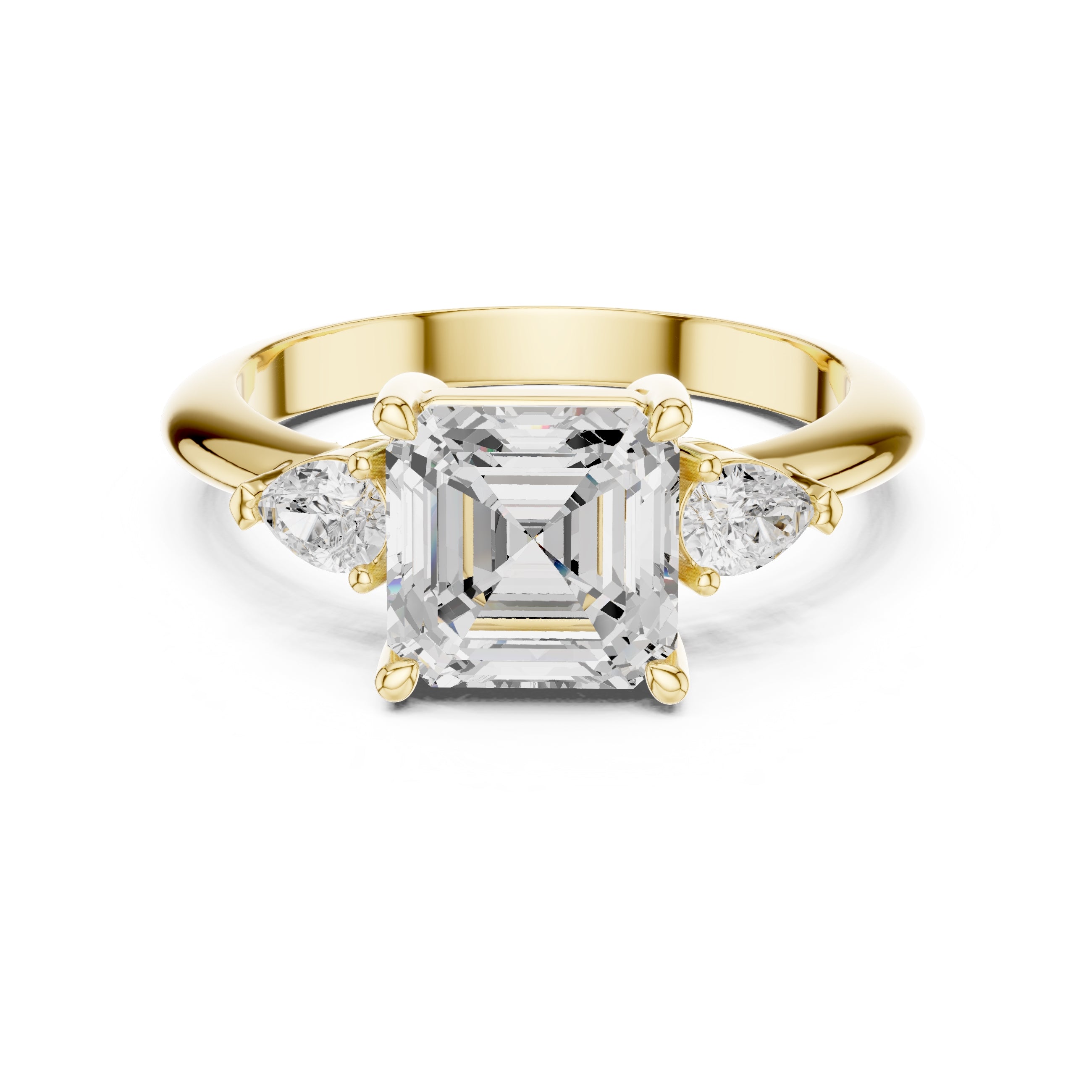 The Lumina Trilogy 3ct Yellow Gold Asscher