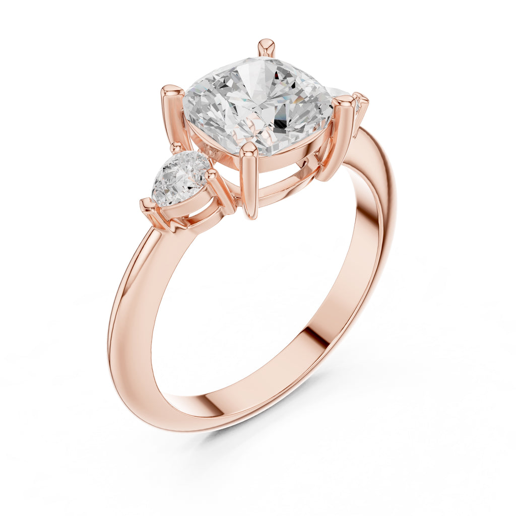 The Lumina Trilogy 3ct Rose Gold Cushion