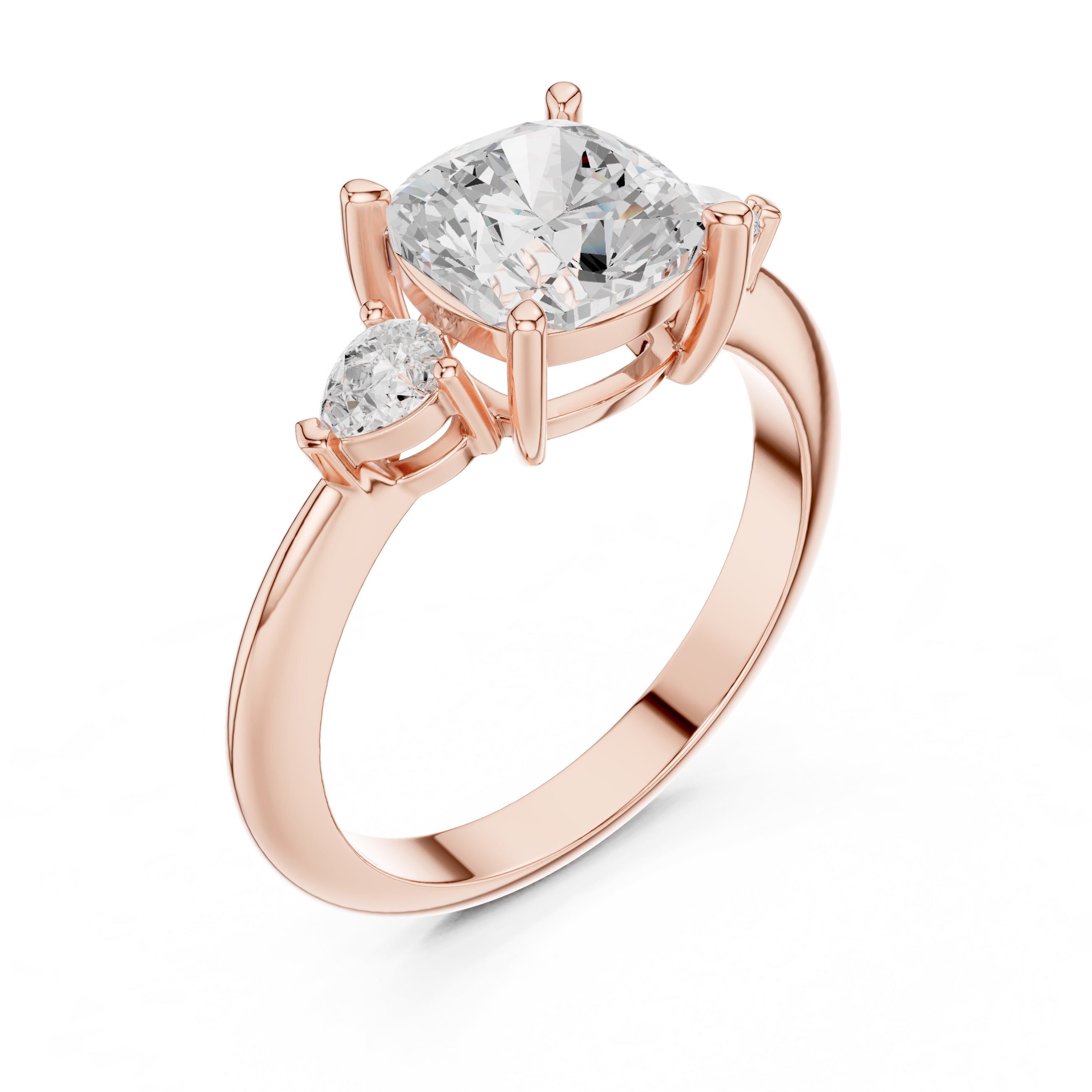 The Lumina Trilogy 3ct Rose Gold Cushion