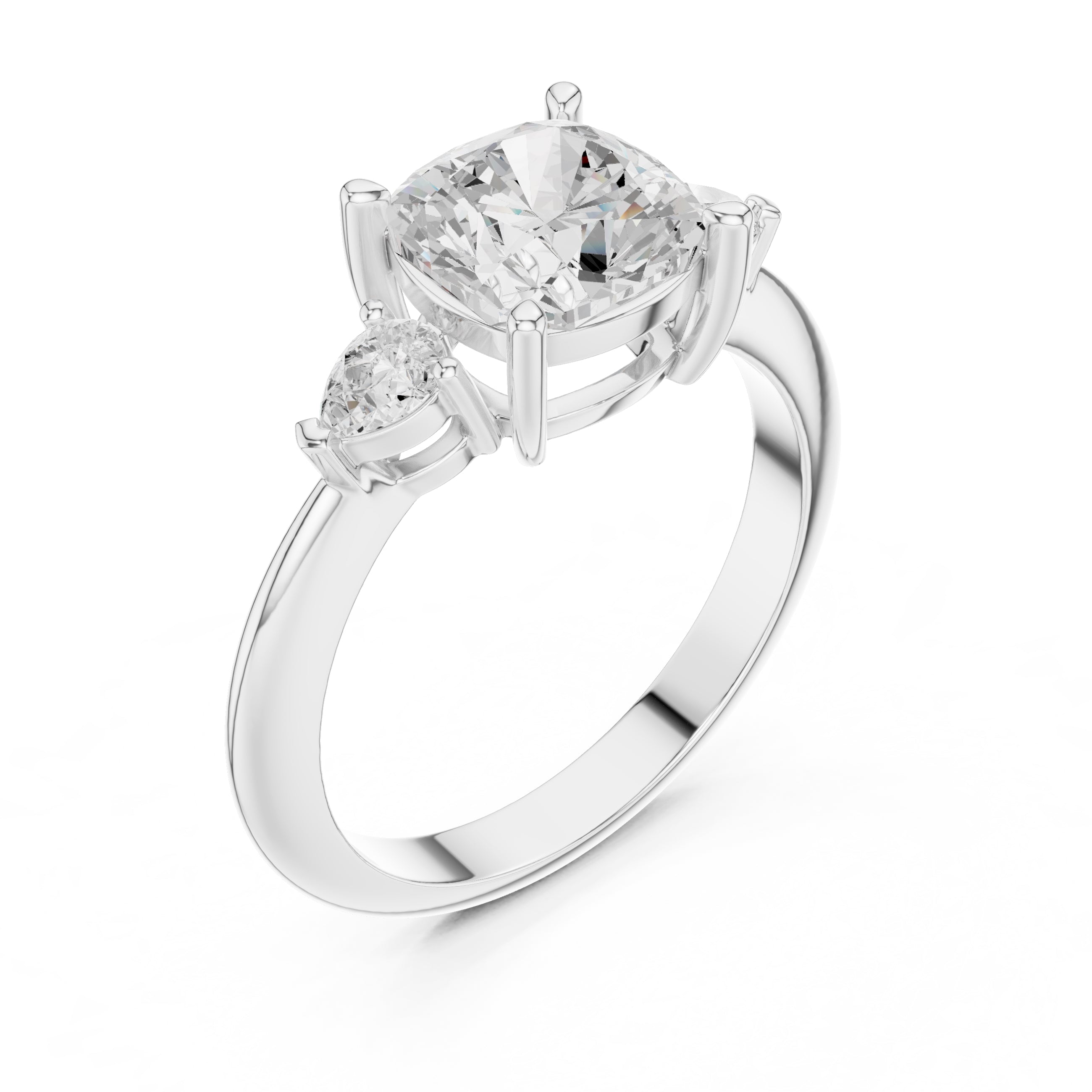 The Lumina Trilogy 3ct White Gold Cushion