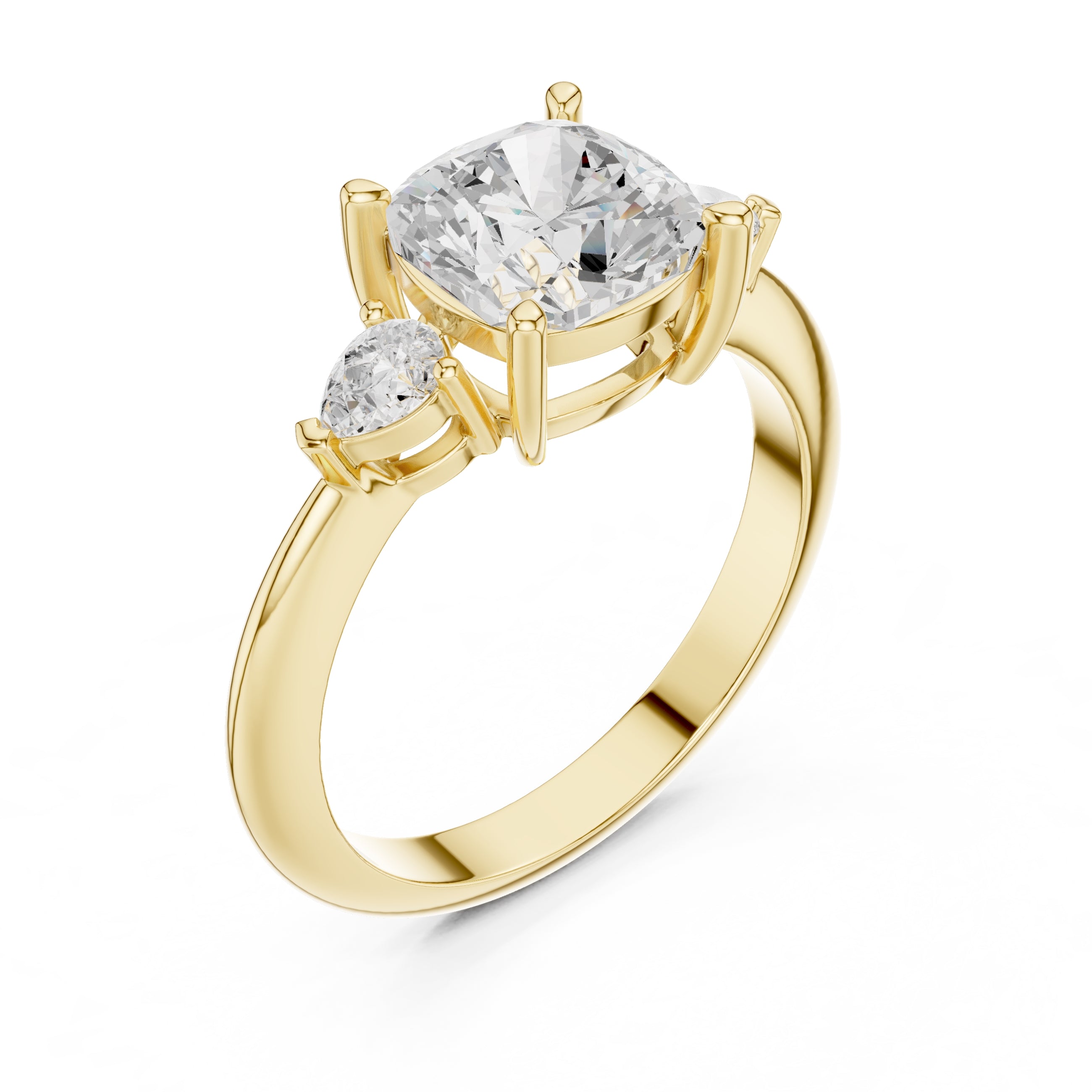 The Lumina Trilogy 3ct Yellow Gold Cushion