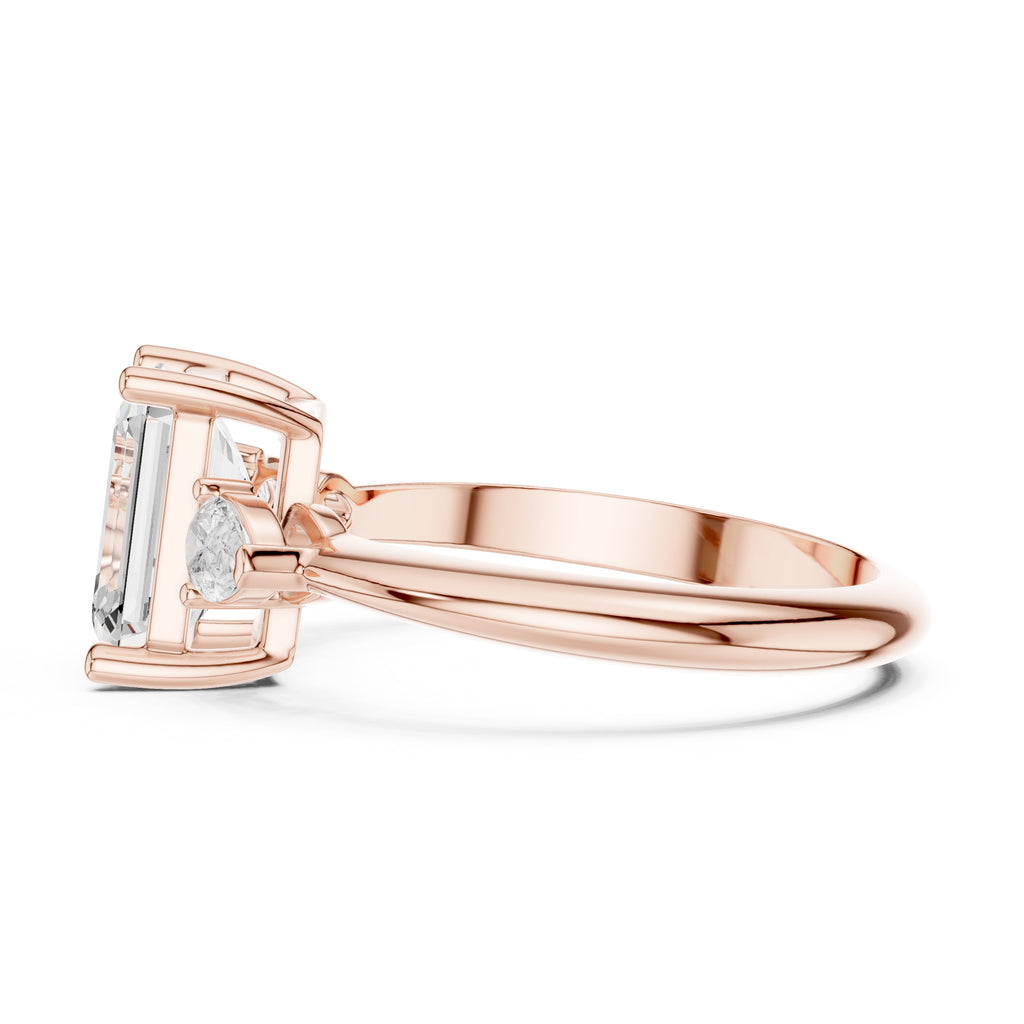 The Lumina Trilogy 3ct Rose Gold Emerald