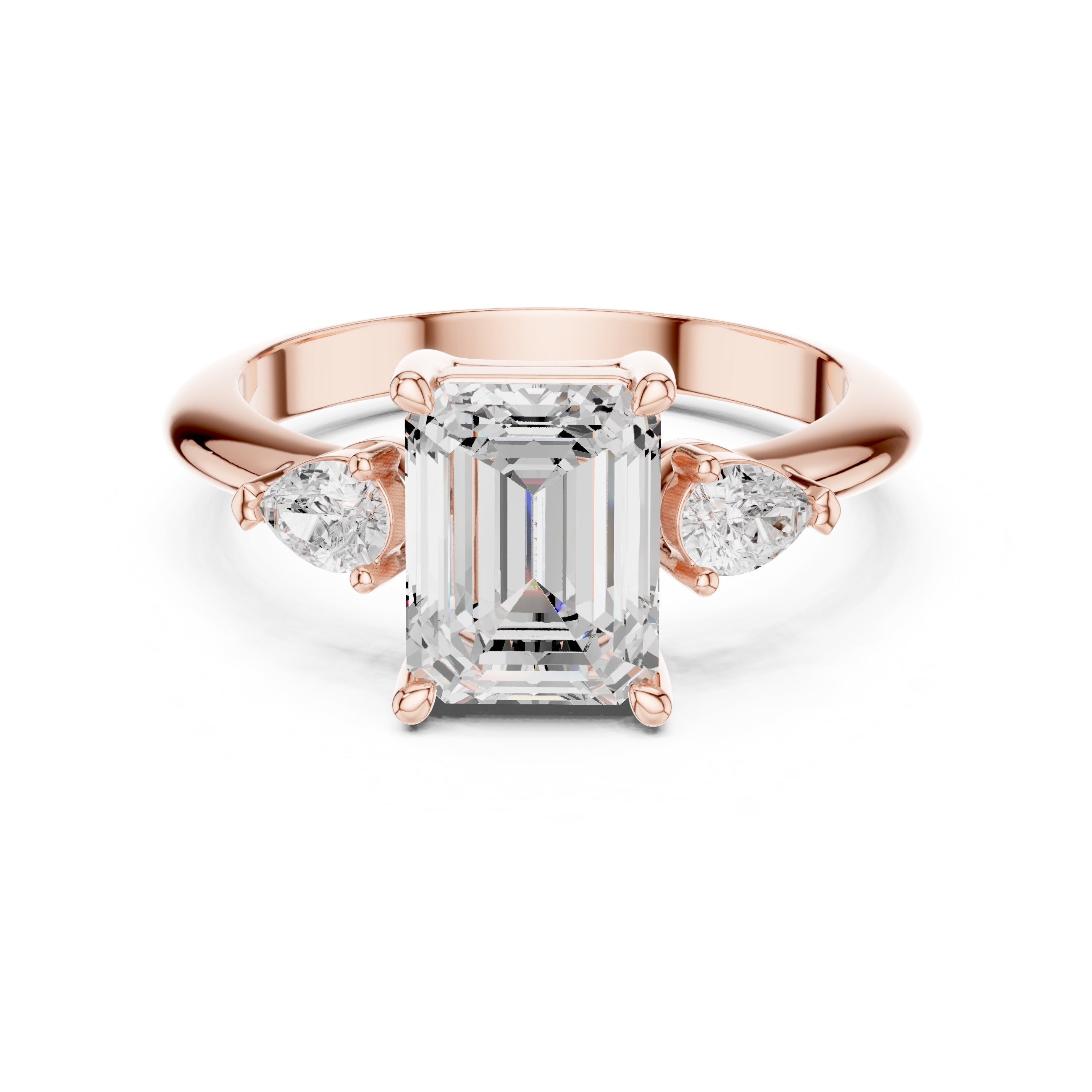 The Lumina Trilogy 3ct Rose Gold Emerald