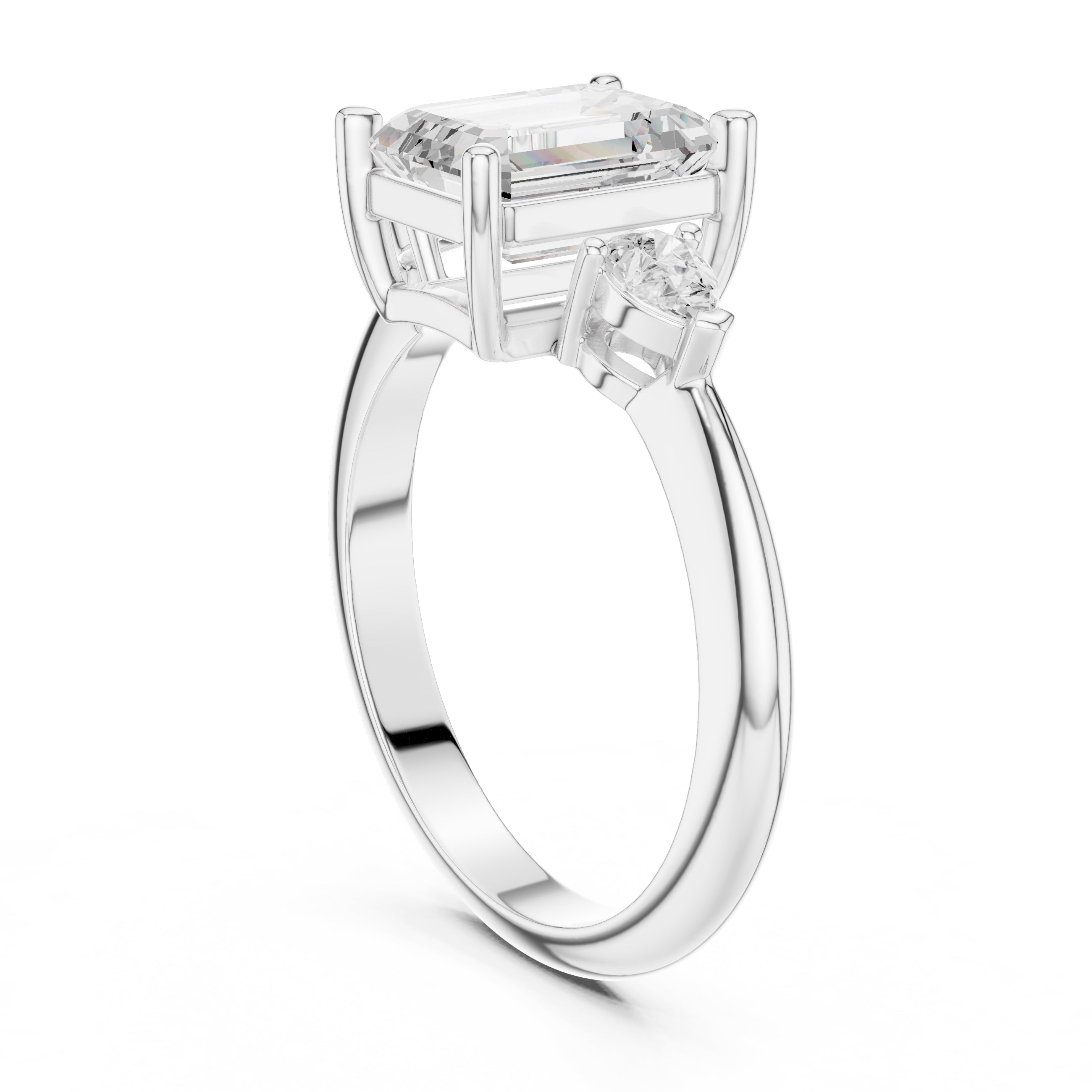 The Lumina Trilogy 3ct White Gold Emerald