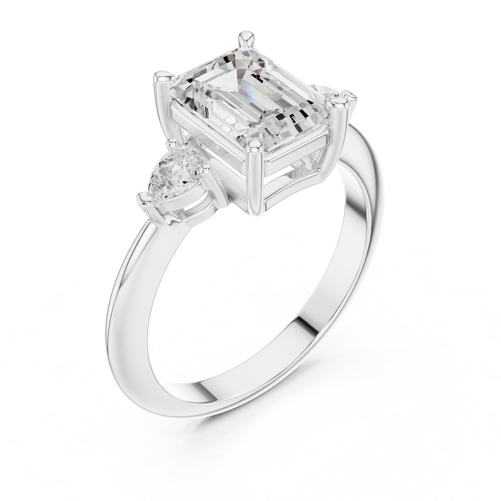 The Lumina Trilogy 3ct White Gold Emerald