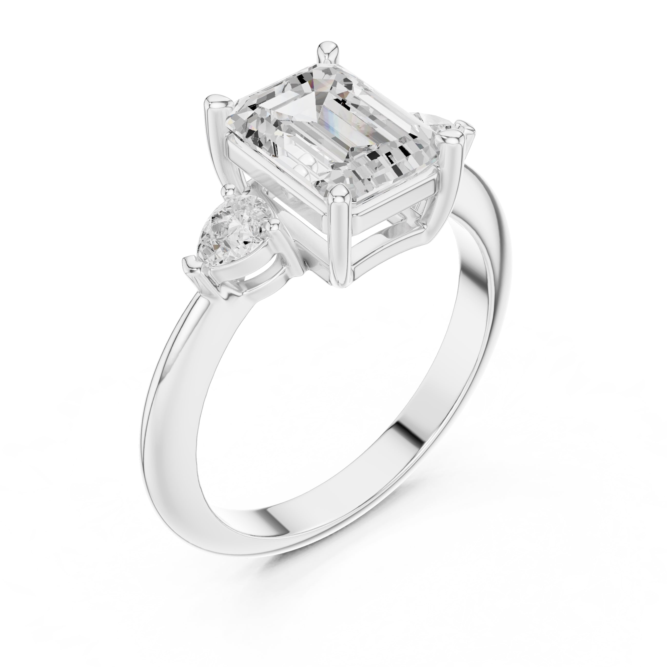 The Lumina Trilogy 3ct White Gold Emerald