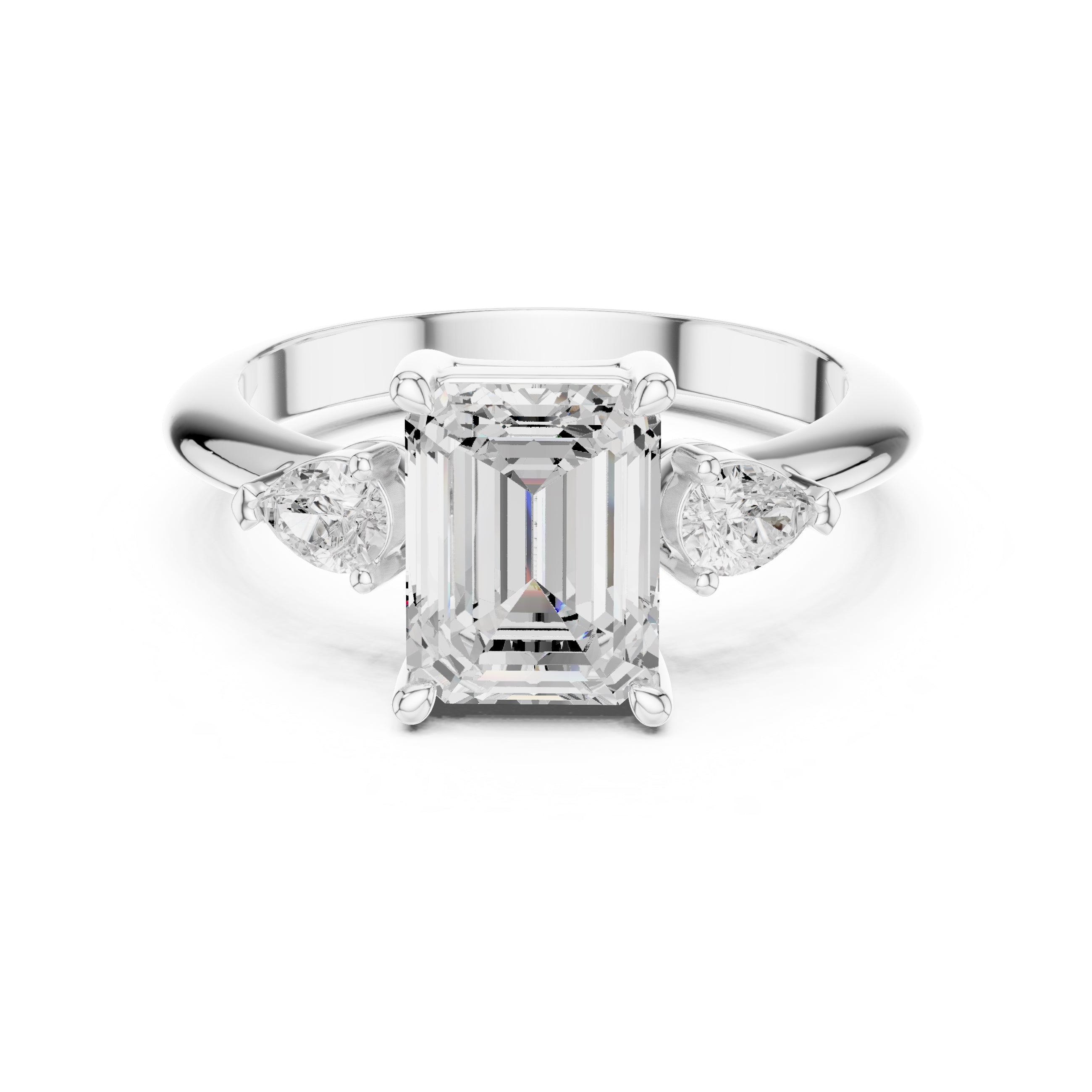 The Lumina Trilogy 3ct White Gold Emerald
