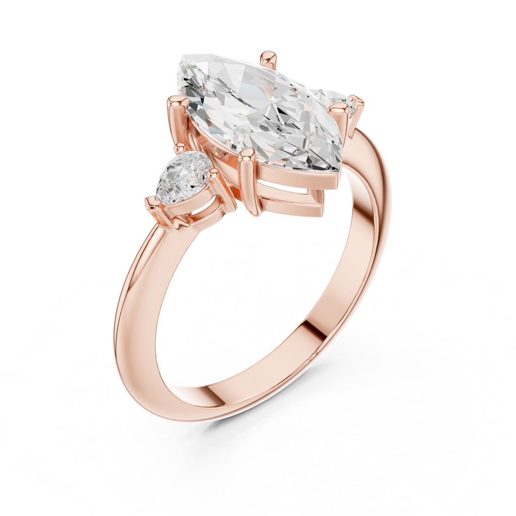 The Lumina Trilogy 3ct Rose Gold Marquise